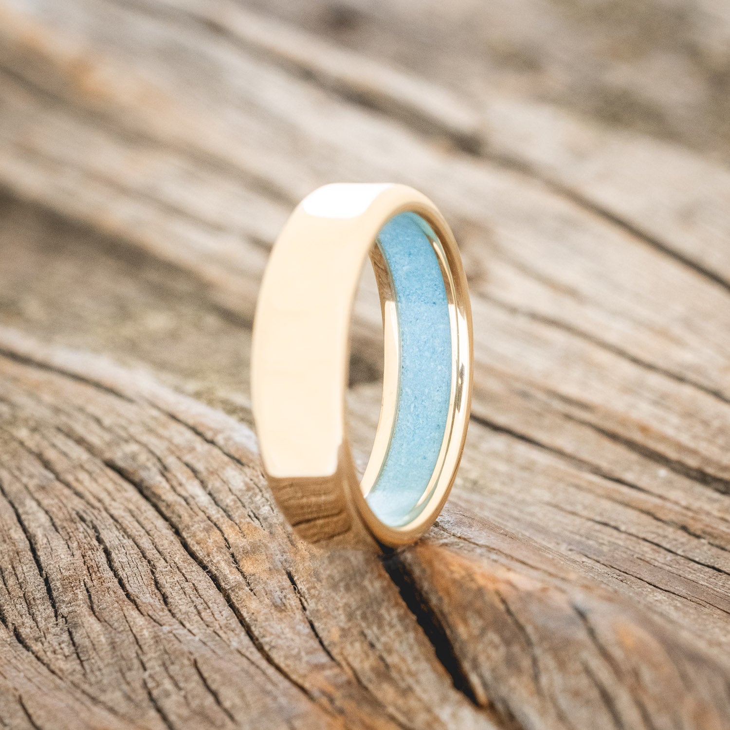 TURQUOISE LINED WEDDING BAND-18