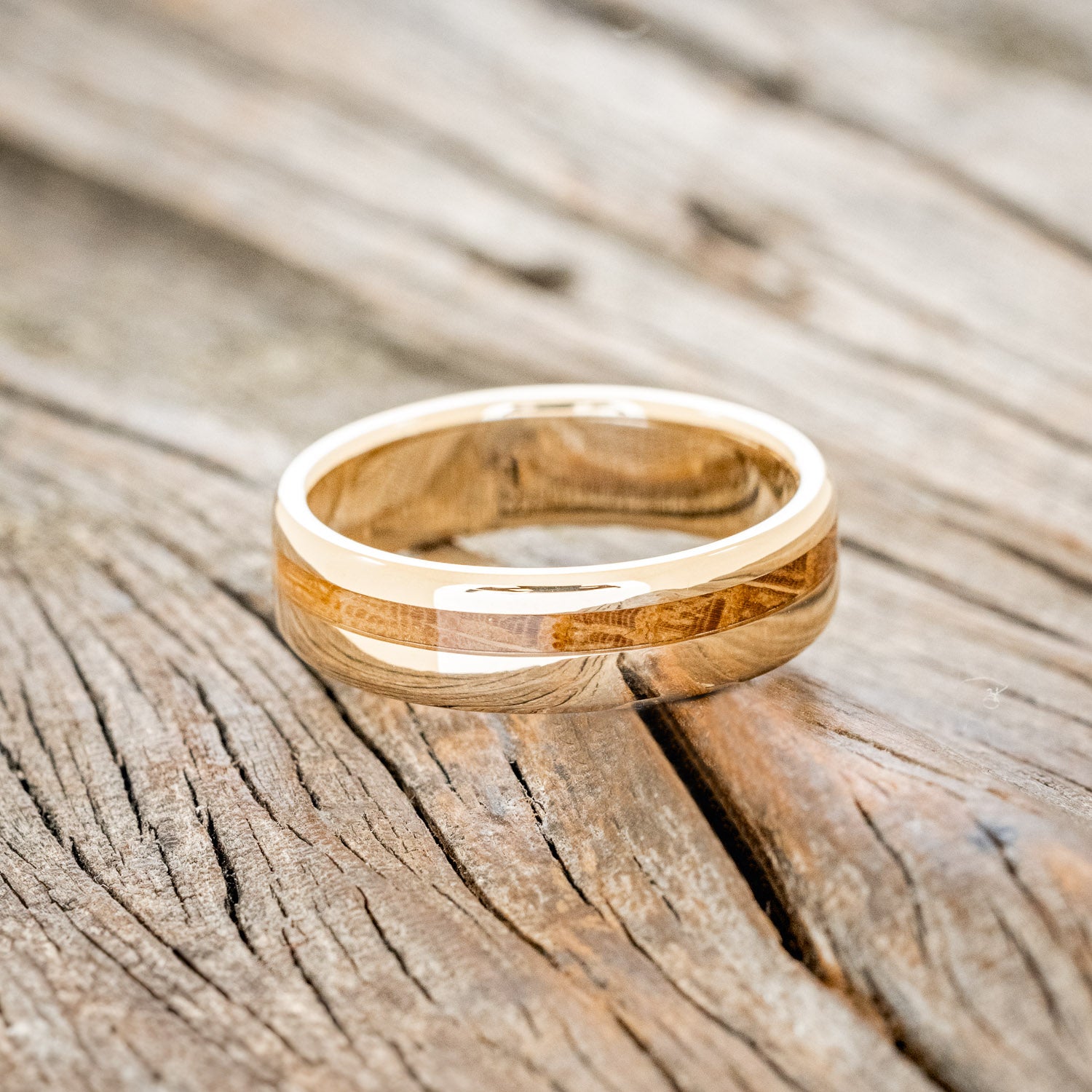 "VERTIGO" - WHISKEY BARREL OAK WEDDING BAND-18