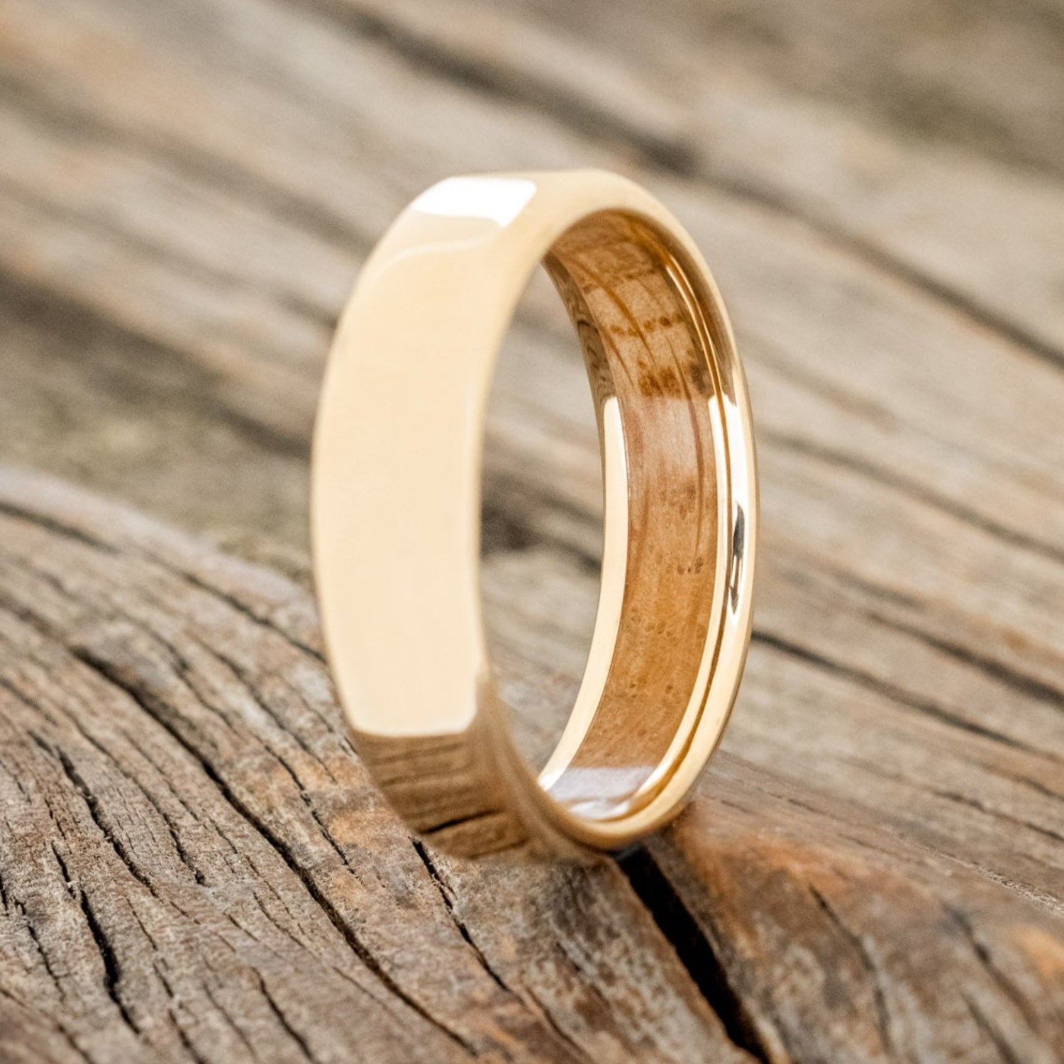 WHISKEY BARREL LINED WEDDING BAND-4