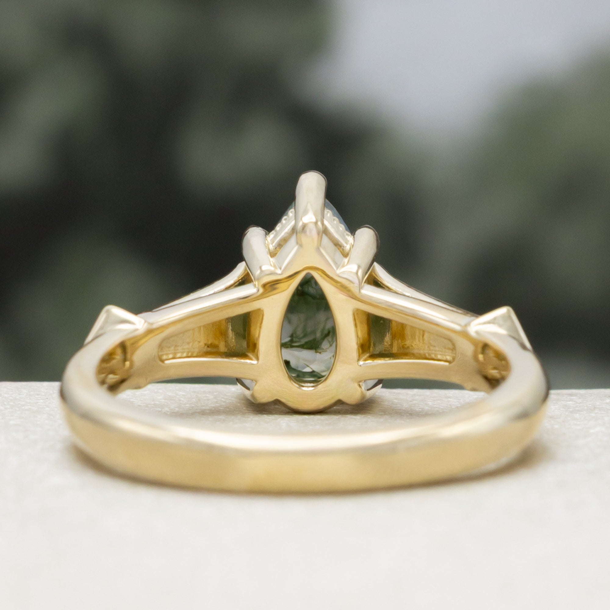 "Annora" - Pear Cut Engagement Ring With Diamond Accents-Staghead Designs