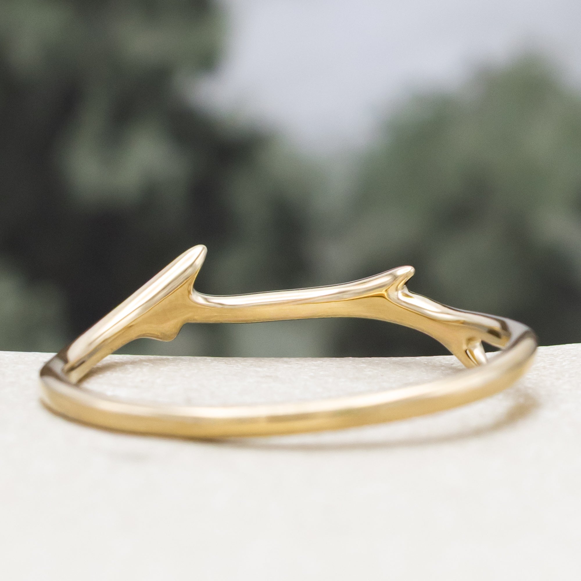 "ARTEMIS" STACKER - 14K GOLD ANTLER-STYLE STACKING BAND-Staghead Designs