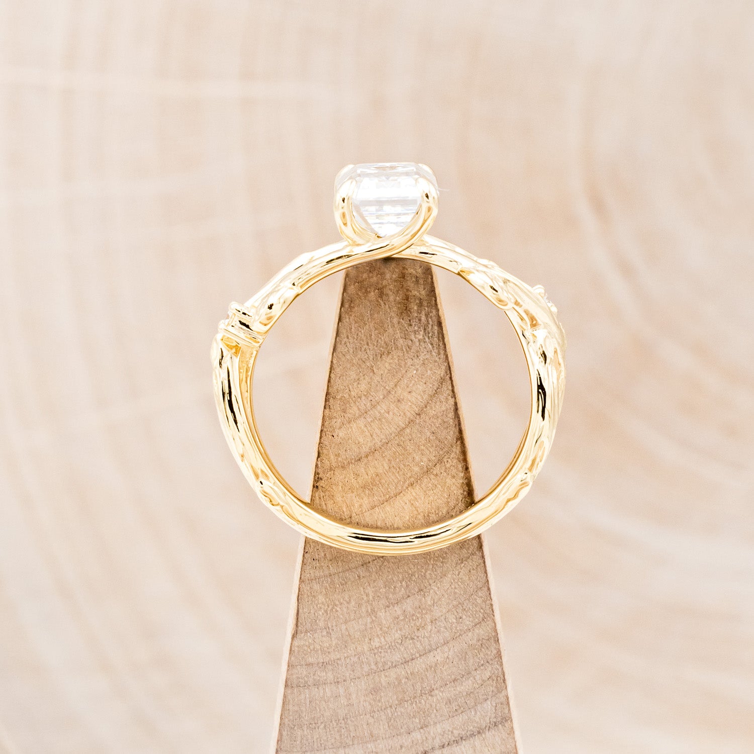 "ARTEMIS ON THE VINE" - EMERALD CUT MOISSANITE ENGAGEMENT RING WITH DIAMOND ACCENTS & A BRANCH-STYLE BAND-6