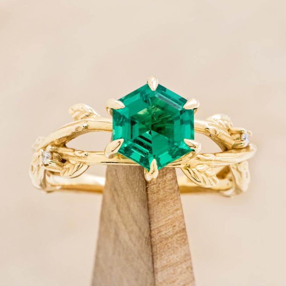 "ARTEMIS ON THE VINE" - BRANCH-STYLE ENGAGEMENT RING WITH DIAMOND ACCENTS - MOUNTING ONLY - SELECT YOUR OWN STONE-4