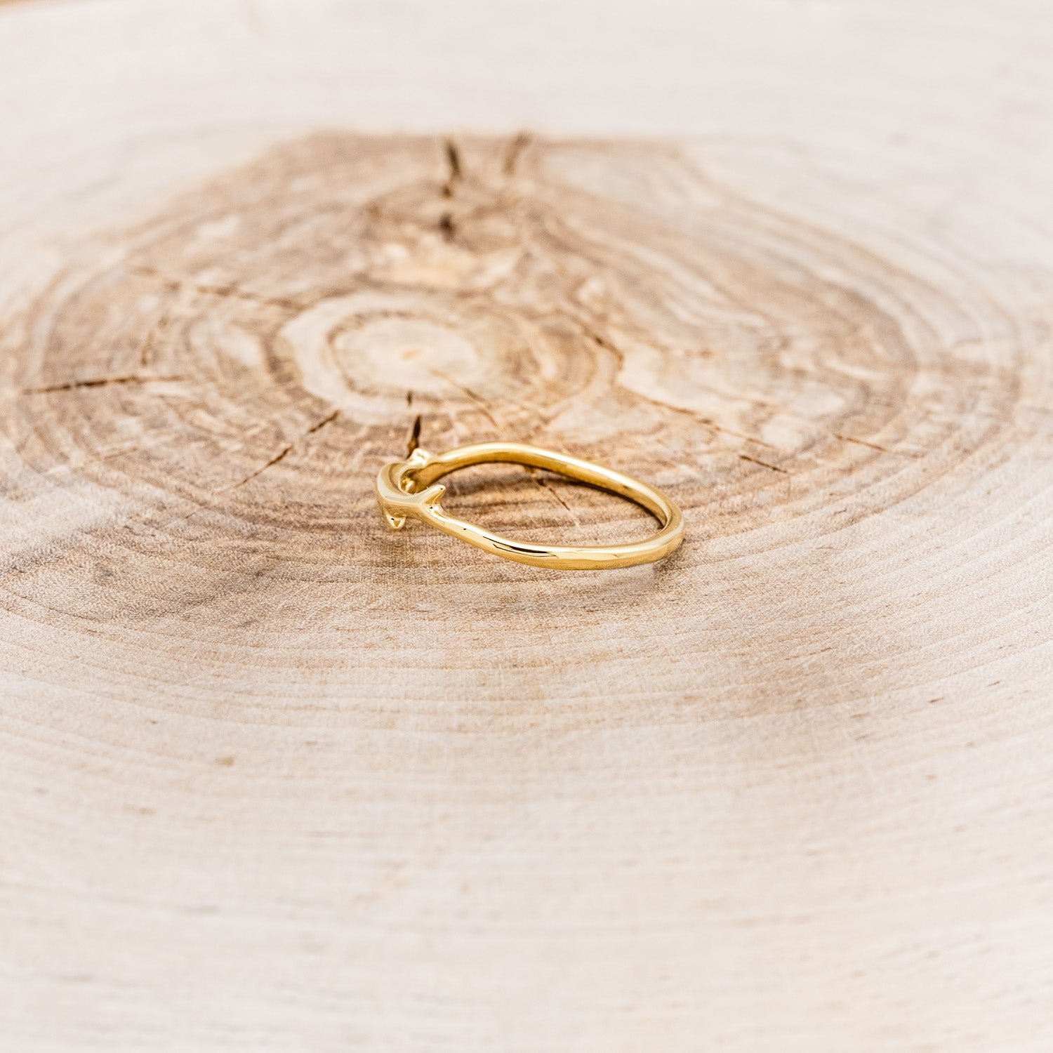 "ARTEMIS" STACKER - ANTLER-STYLE STACKING BAND WITH A BIRTHSTONE ACCENT-3