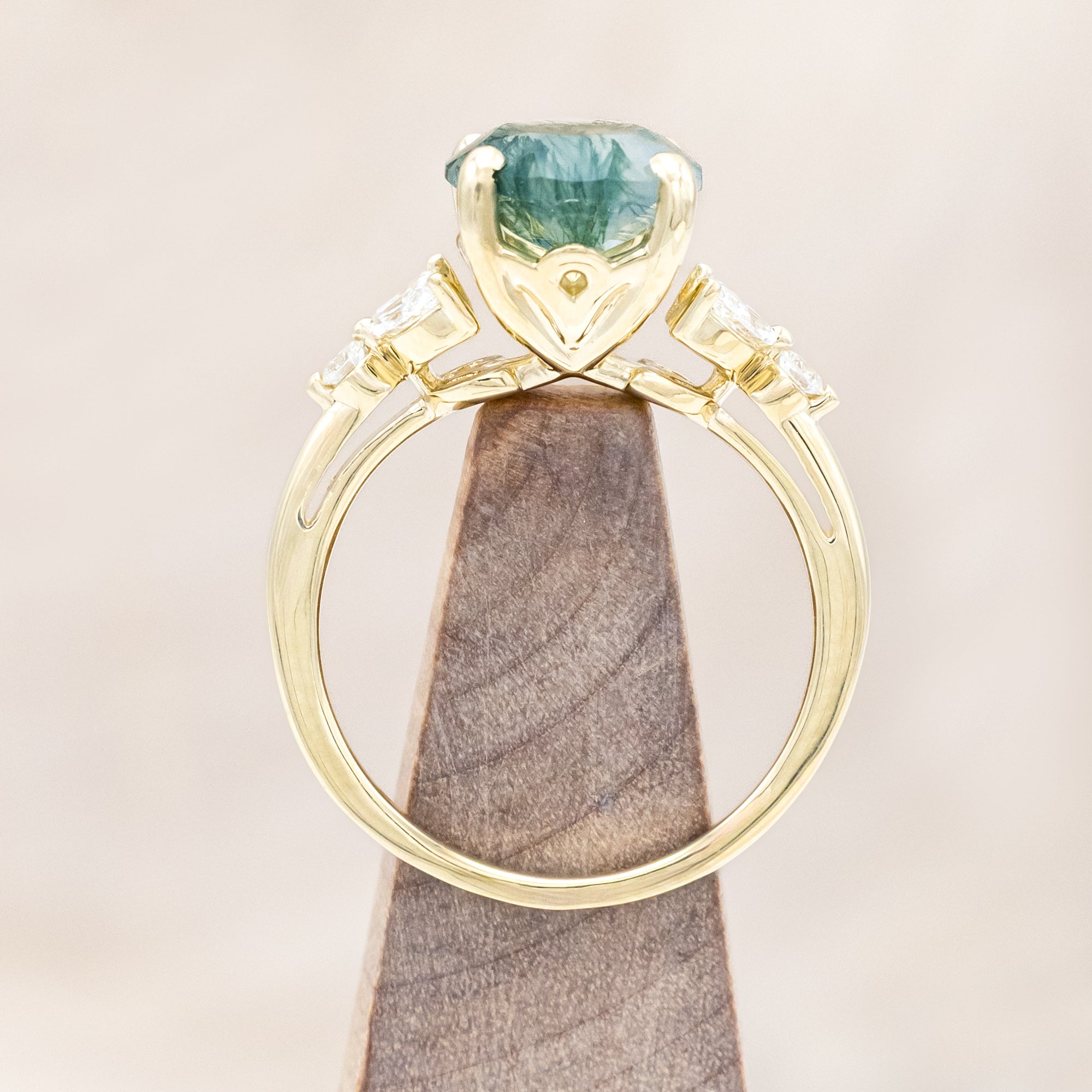 "BLOSSOM" - OVAL CUT ENGAGEMENT RING WITH DIAMOND ACCENTS-Staghead Designs