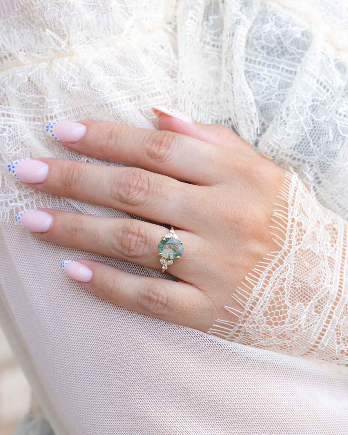 "BLOSSOM" - OVAL CUT ENGAGEMENT RING WITH DIAMOND ACCENTS-Staghead Designs