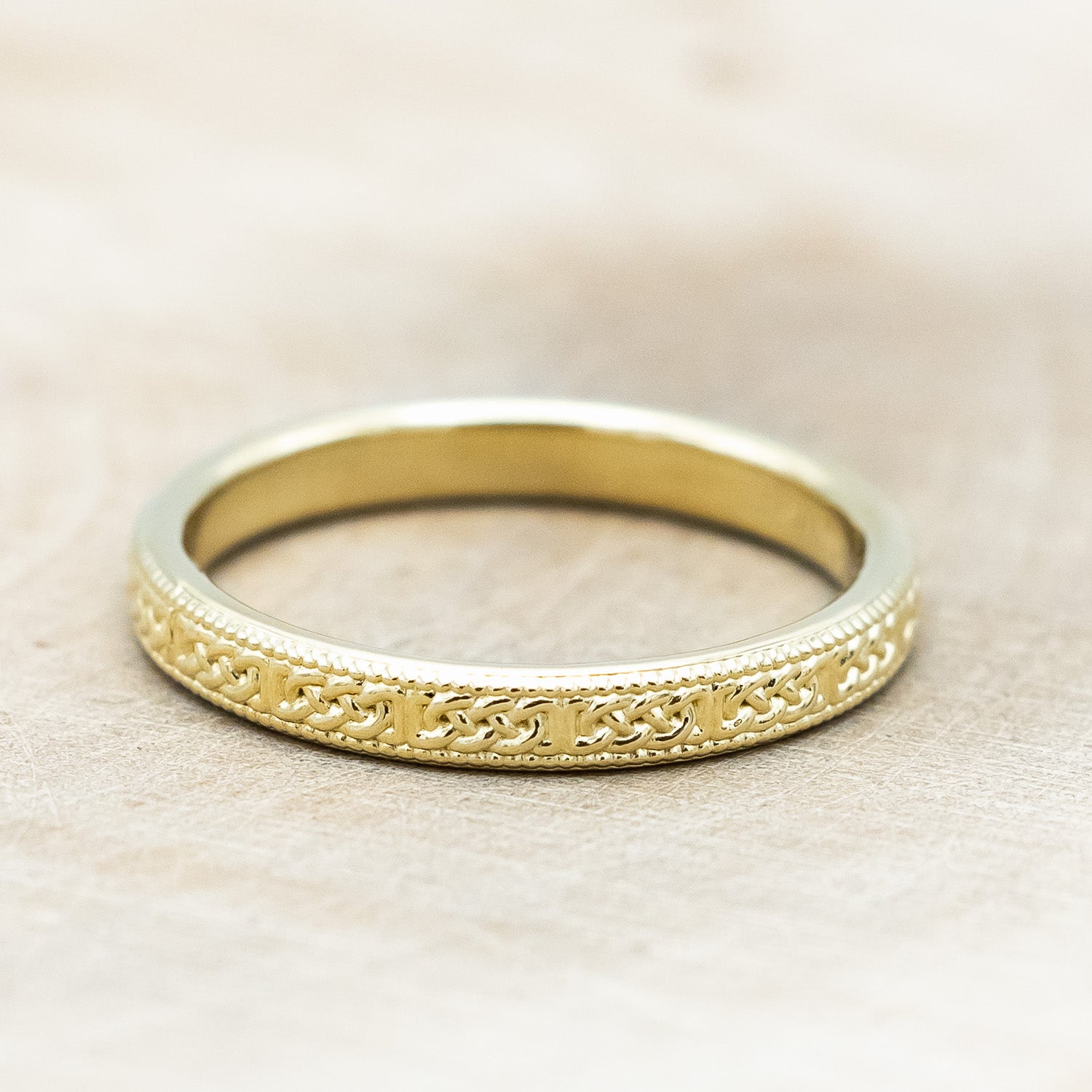 CELTIC SAILOR'S KNOT ENGRAVED STACKING BAND-Staghead Designs