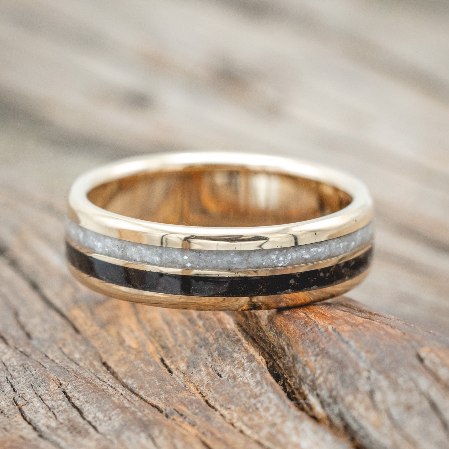 "COSMO" - DIAMOND DUST & COFFEE WEDDING BAND-Staghead Designs
