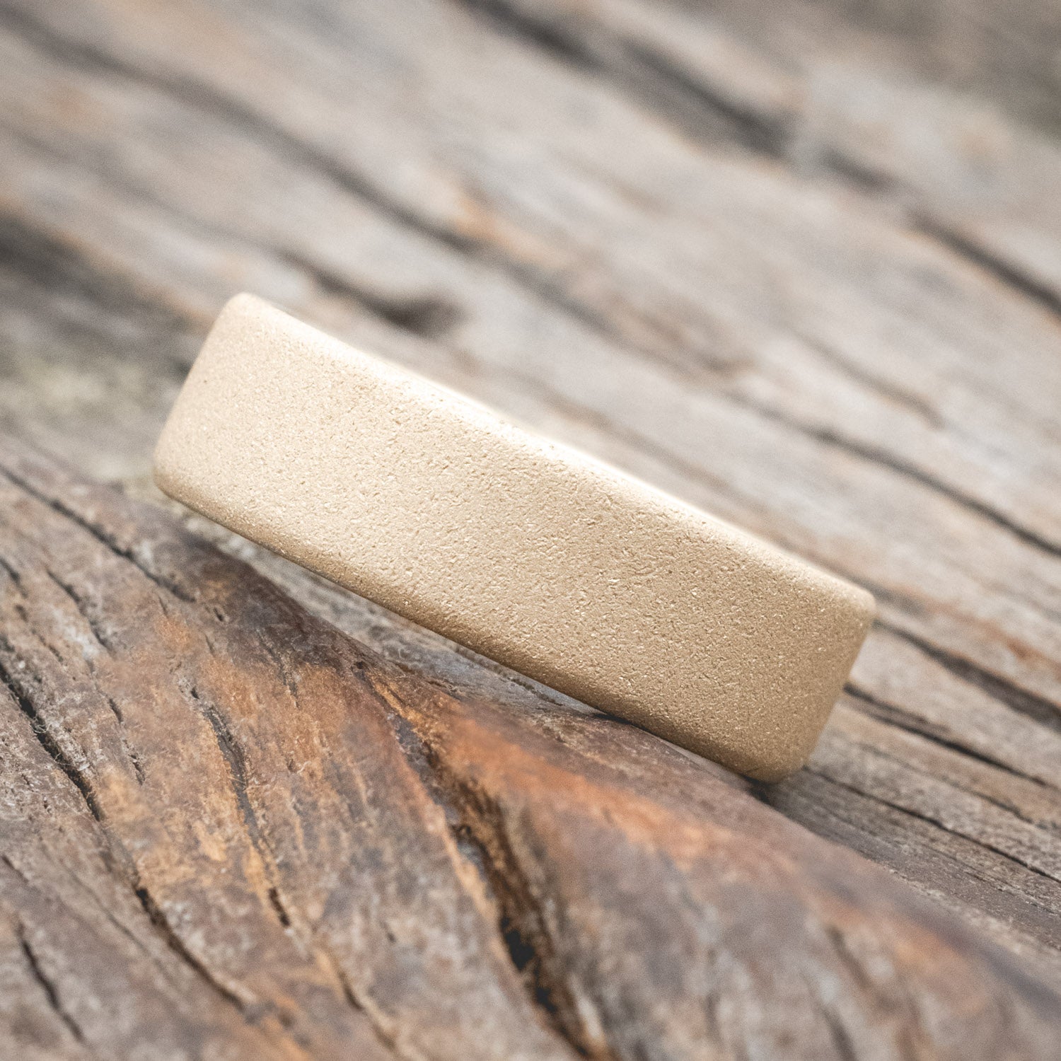 CRUSHED MOSS AGATE LINED WEDDING BAND WITH A SANDBLASTED FINISH-Staghead Designs