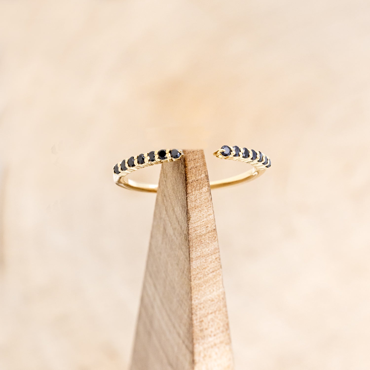 "ALEXA" - SOLITAIRE ENGAGEMENT RING WITH BLACK DIAMOND CUFF TRACER - MOUNTING ONLY - SELECT YOUR OWN STONE-13