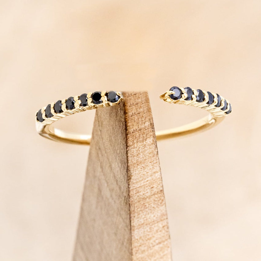"ALEXA" - SOLITAIRE ENGAGEMENT RING WITH BLACK DIAMOND CUFF TRACER - MOUNTING ONLY - SELECT YOUR OWN STONE-13