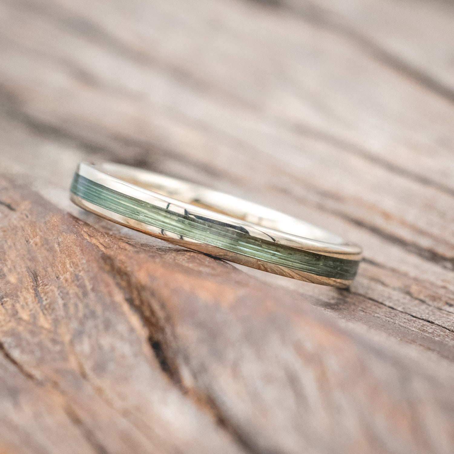 "ETERNA" - GREEN MONO FISHING LINE STACKING BAND-Staghead Designs