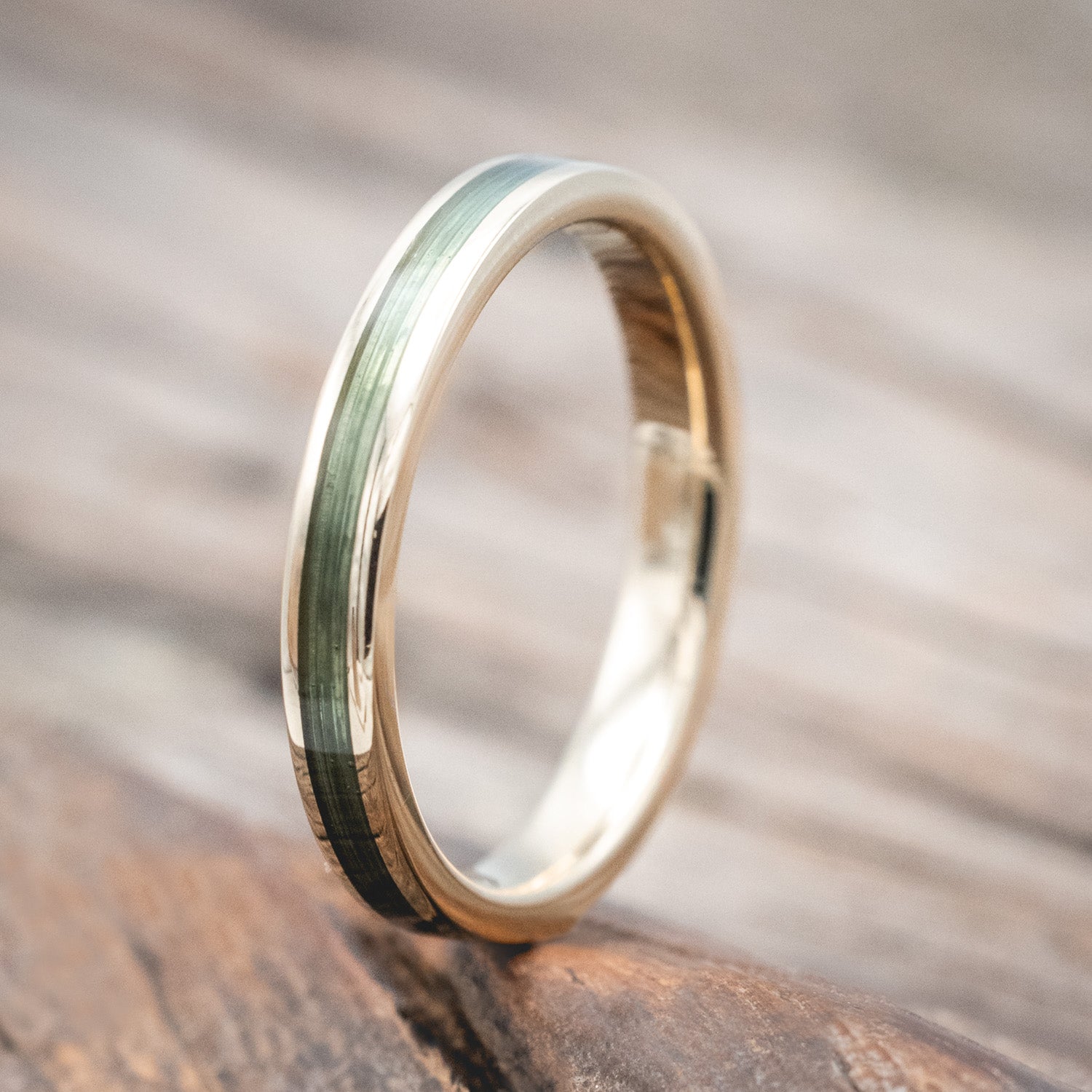 "ETERNA" - GREEN MONO FISHING LINE STACKING BAND-Staghead Designs