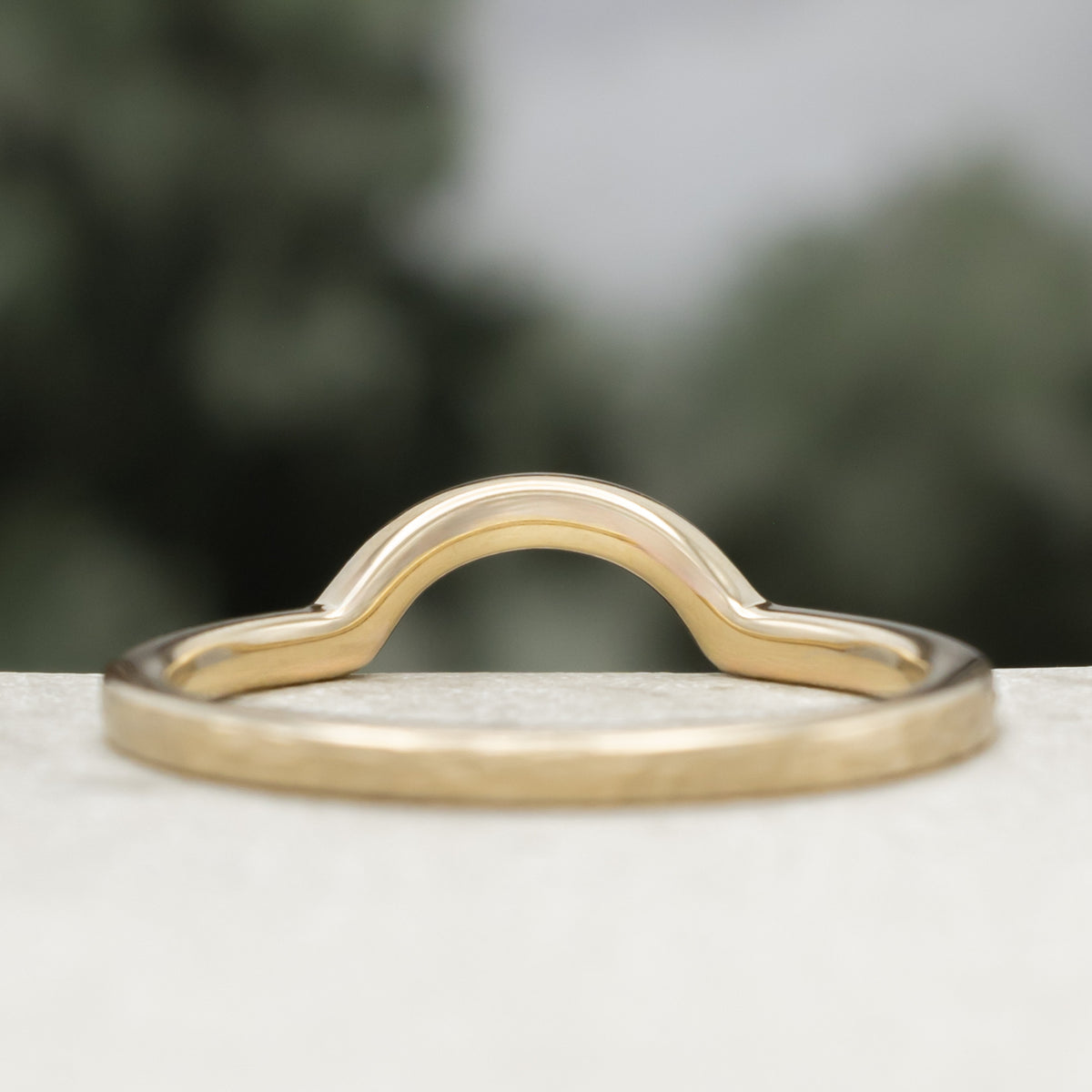 "Evelyn" - Bezel Set Moss Agate Solitaire Engagement Ring With Tracer In A Hammered Finish-Staghead Designs