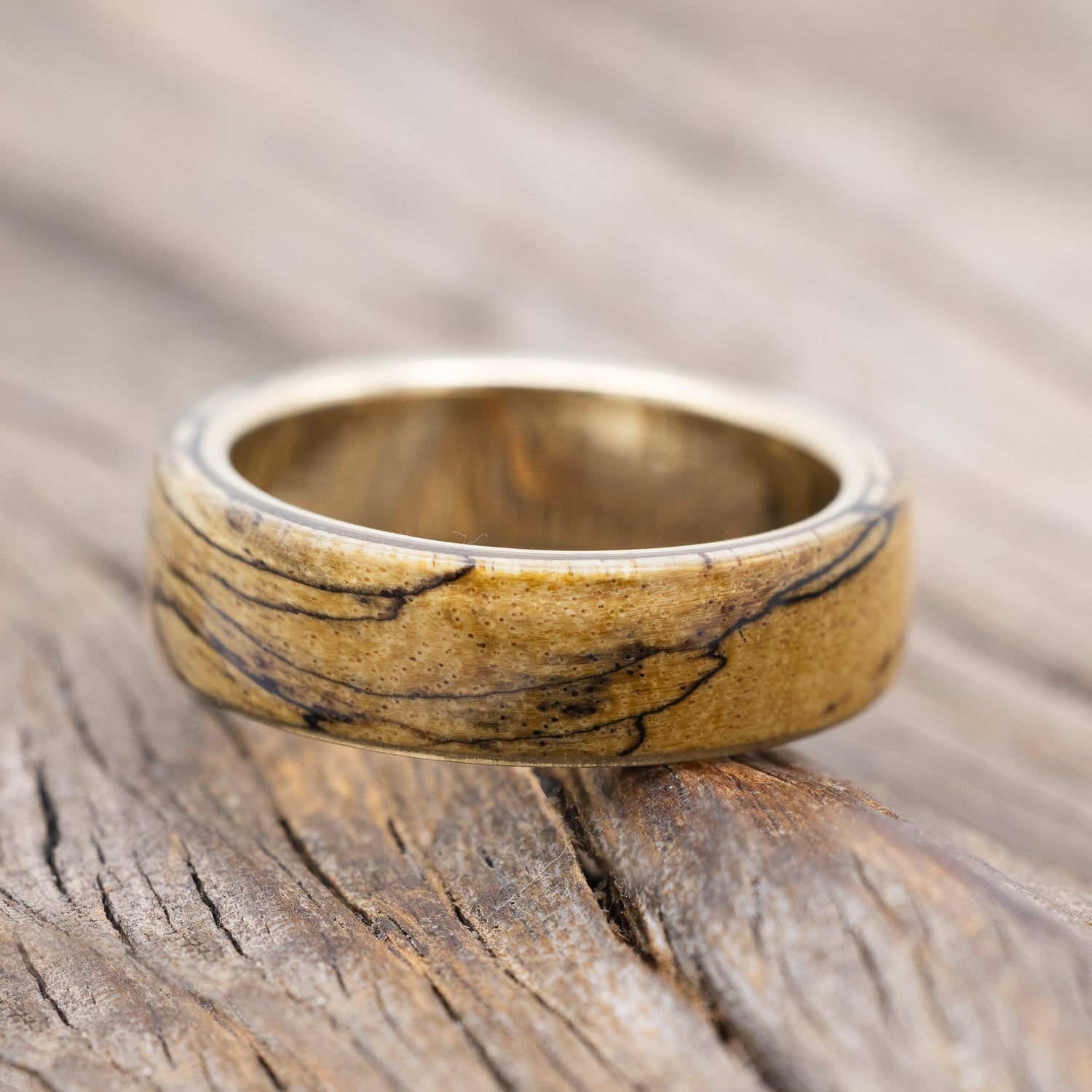 "HAVEN" - MATCHING SPALTED MAPLE WEDDING BANDS-Staghead Designs