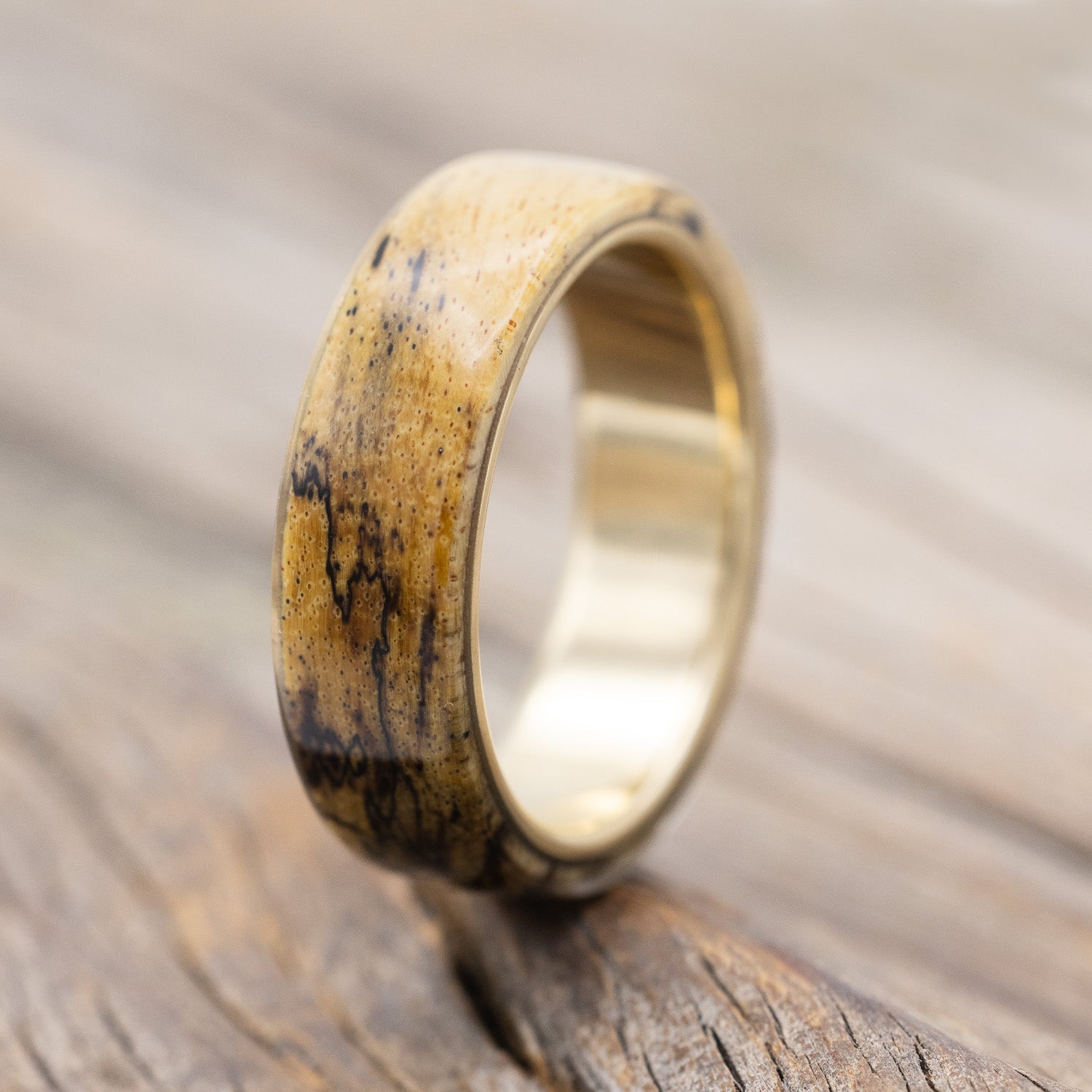 "HAVEN" - MATCHING SPALTED MAPLE WEDDING BANDS-Staghead Designs