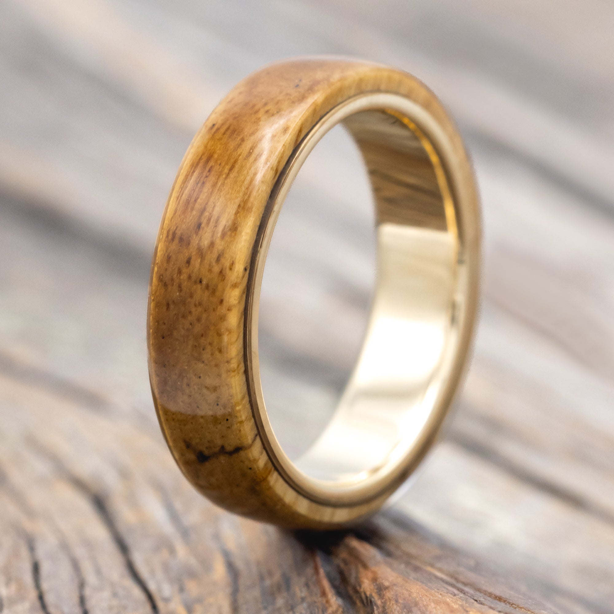 "HAVEN" - SPALTED MAPLE WEDDING RING-Staghead Designs