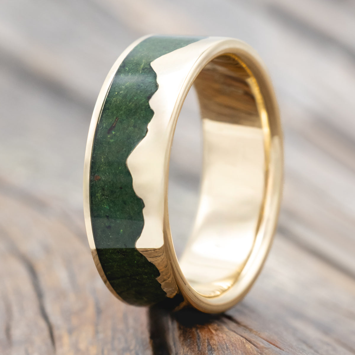 "Helios" - Moss Mountain Range Wedding Band