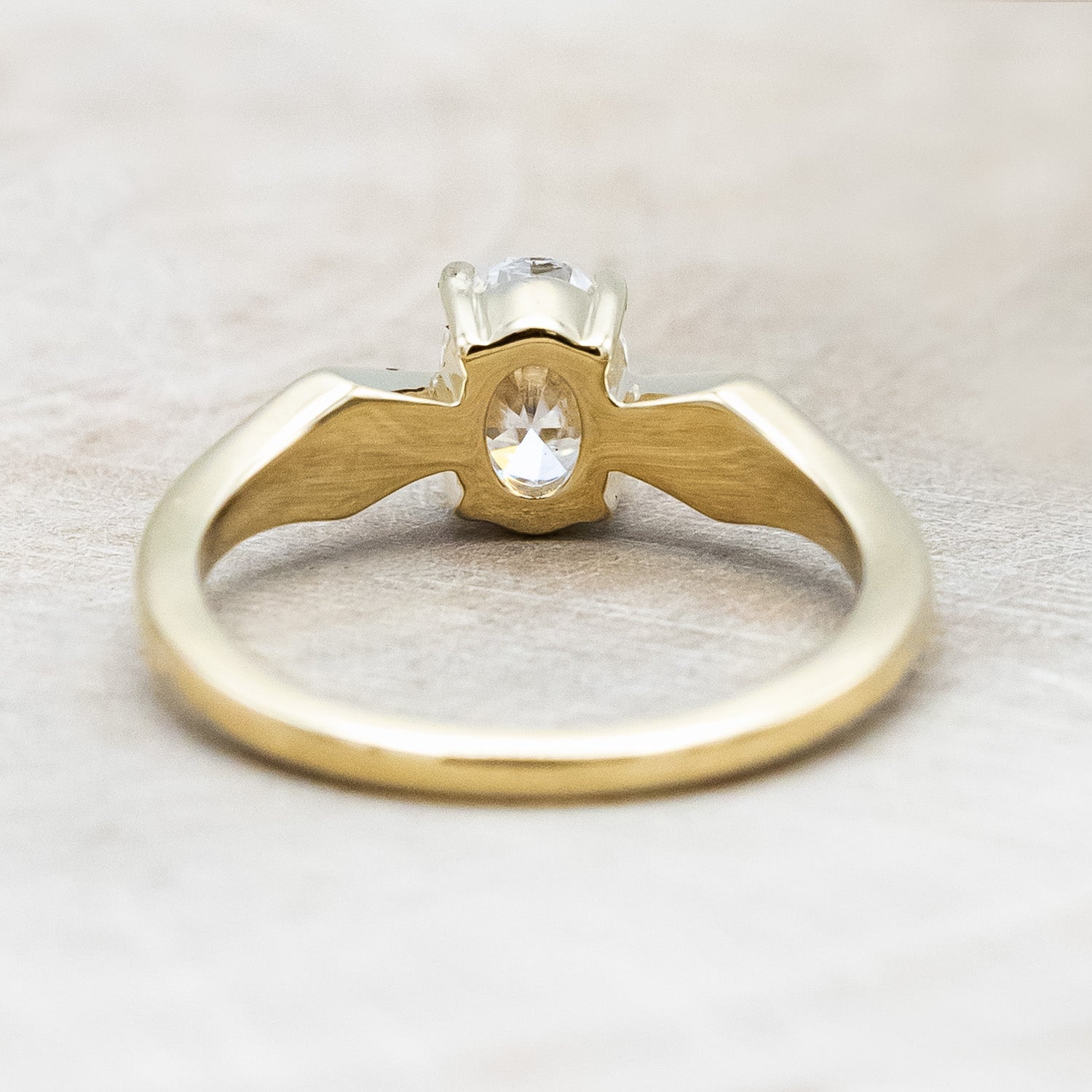 "HERA" - OVAL CUT MOISSANITE ENGAGEMENT RING WITH TURQUOISE INLAYS-Staghead Designs