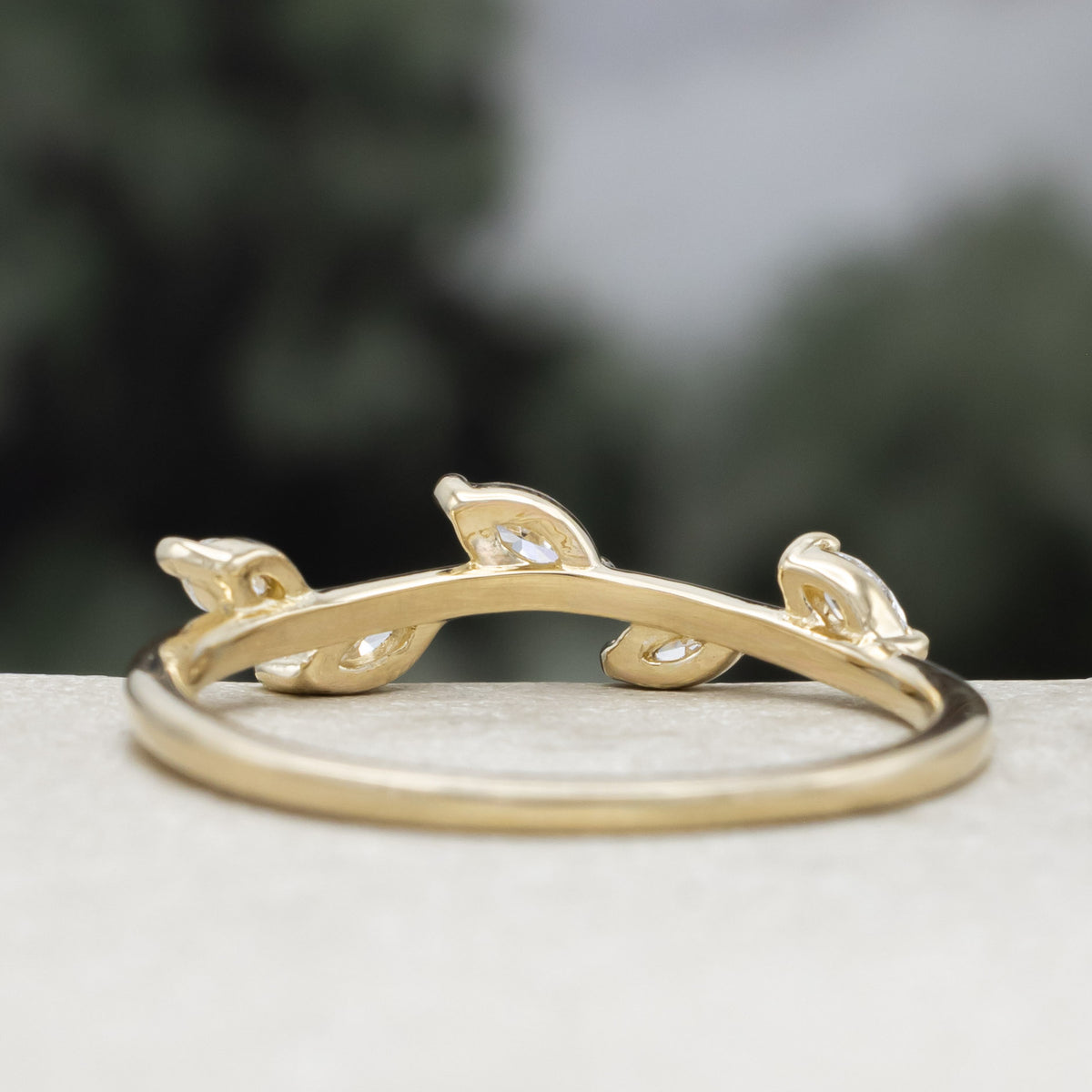 "Idhal" - Marquise Cut Diamond Ring With 14K Gold-Staghead Designs