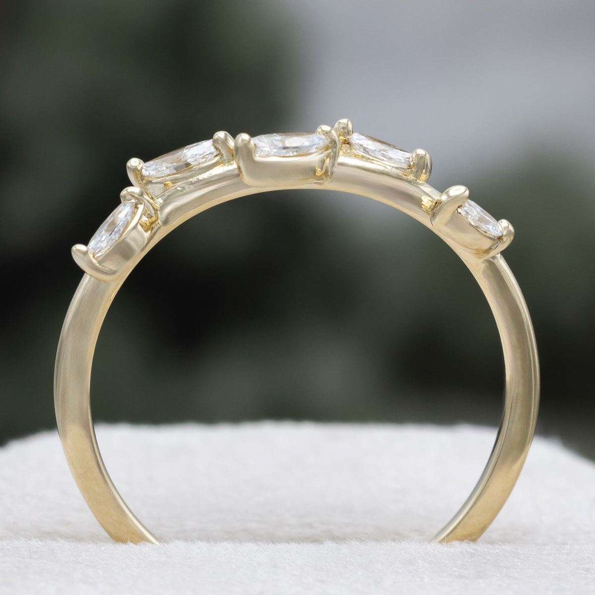 "Idhal" - Marquise Cut Diamond Ring With 14K Gold-Staghead Designs