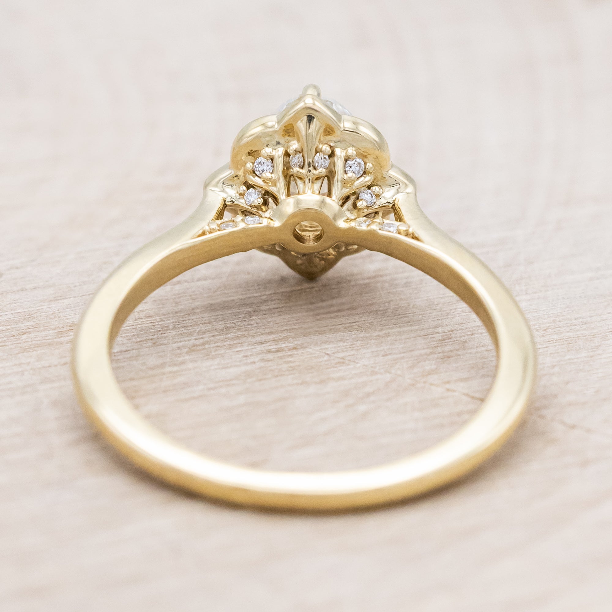 "JANE" - OVAL CUT ENGAGEMENT RING WITH DIAMONDS ACCENTS-Staghead Designs