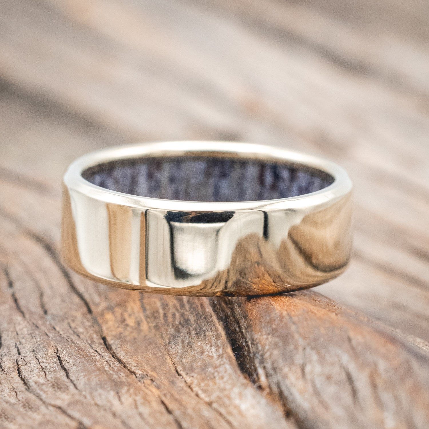 MATCHING SET OF ANTLER LINED WEDDING BANDS-Staghead Designs