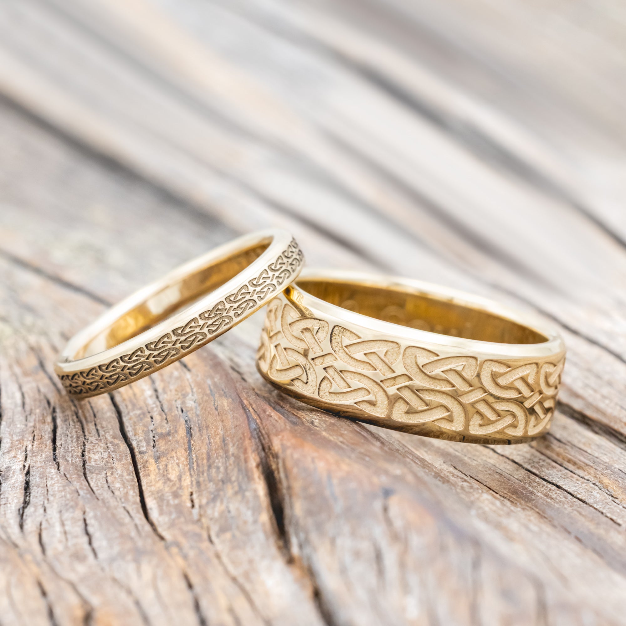 MATCHING SET OF CELTIC LOVE KNOT WEDDING BANDS-Staghead Designs