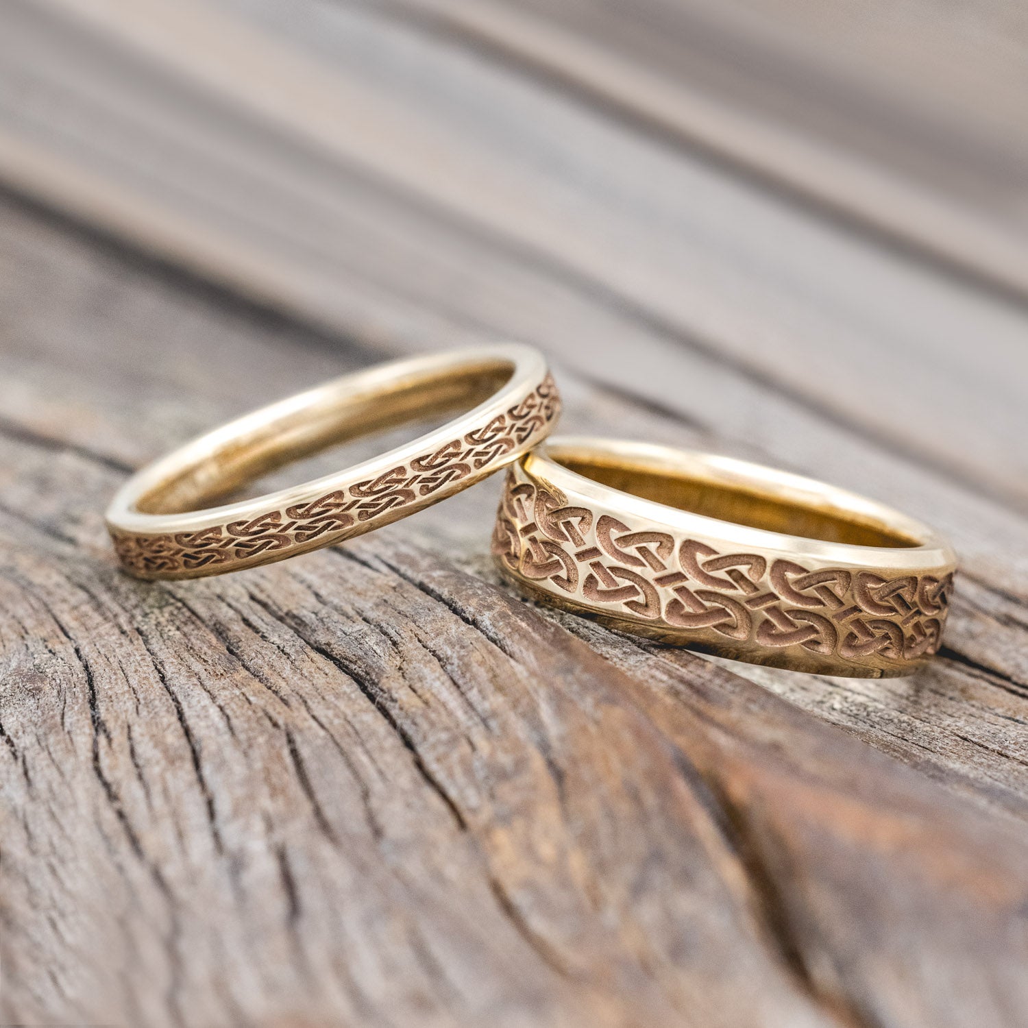 MATCHING SET OF CELTIC LOVE KNOT WEDDING BANDS-Staghead Designs