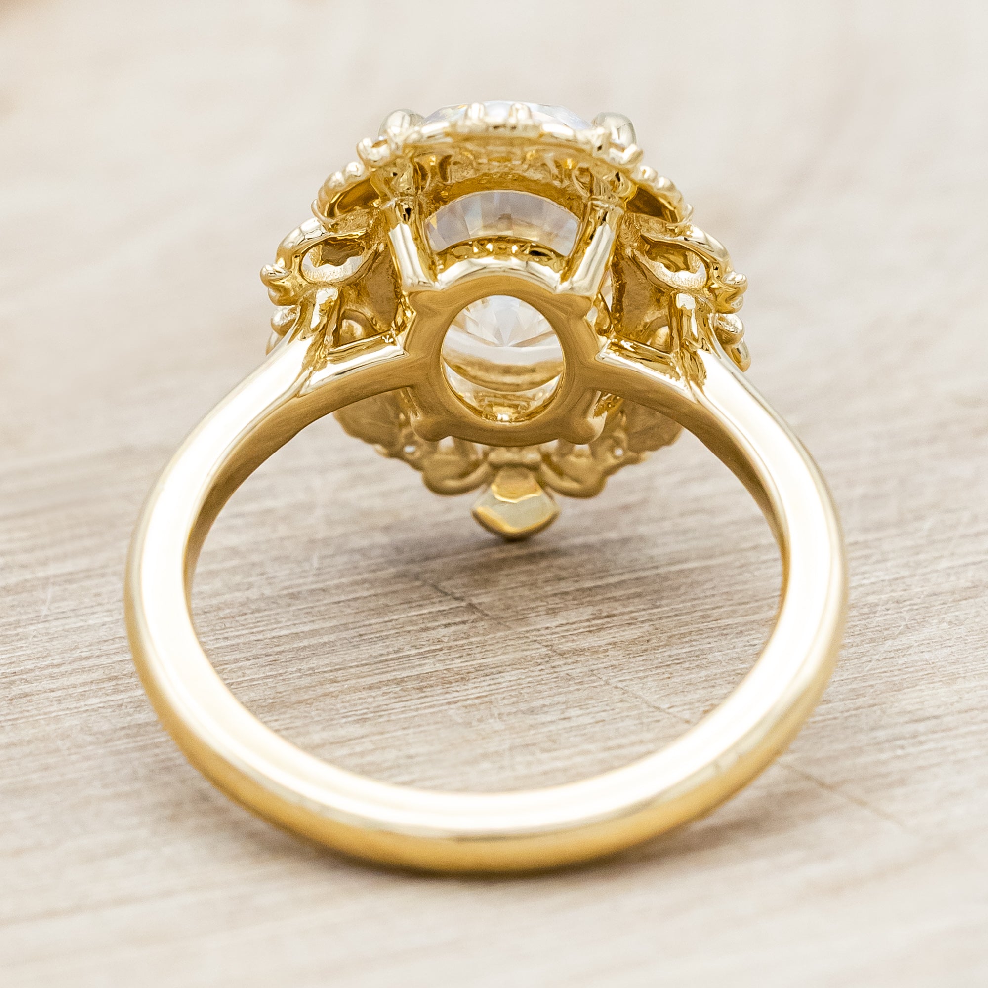 "MERROW" - OVAL CUT ENGAGEMENT RING WITH PEARL ACCENTS AND DIAMOND TRACER-Staghead Designs