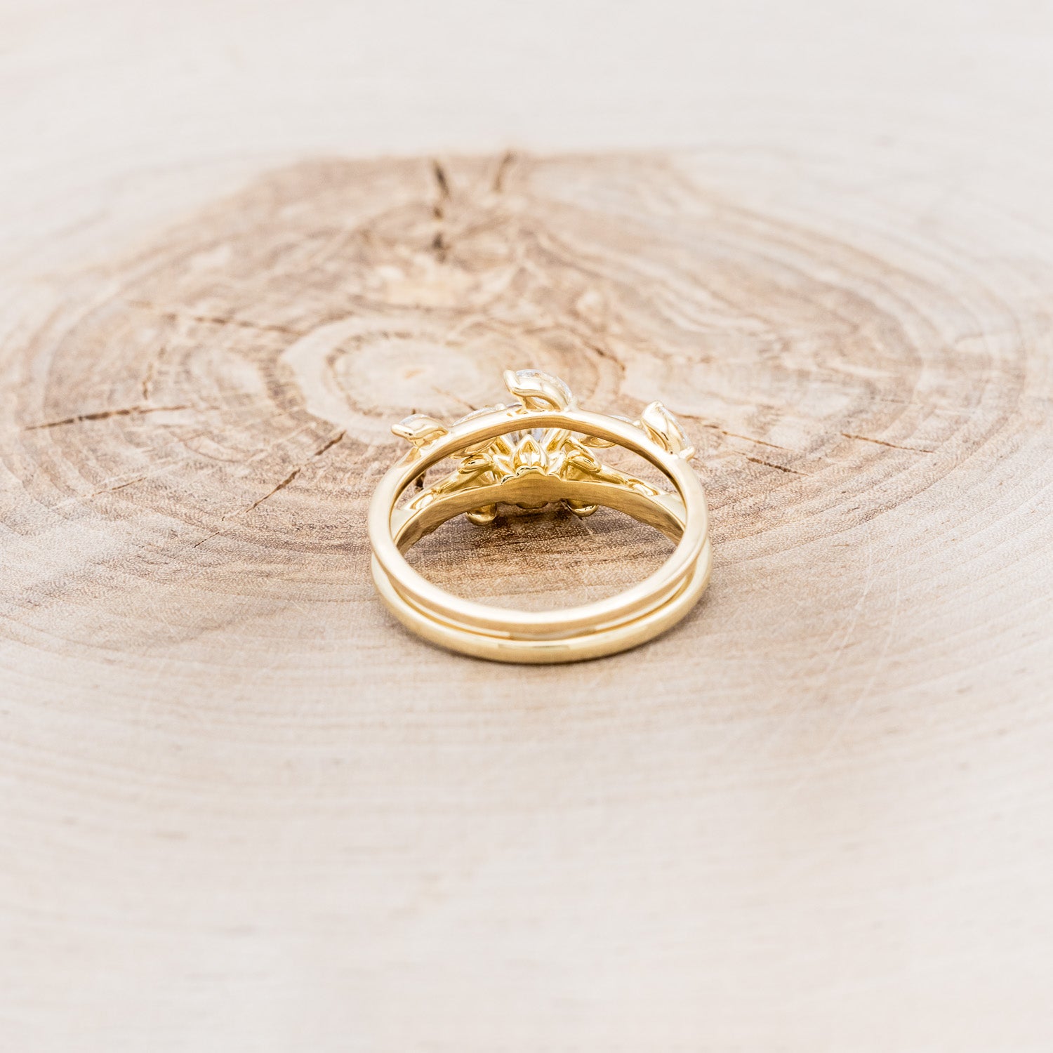 "ROSEMARY" - FLORAL-STYLE ENGAGEMENT RING WITH ROUND CUT MOISSANITE & DIAMOND TRACER-5