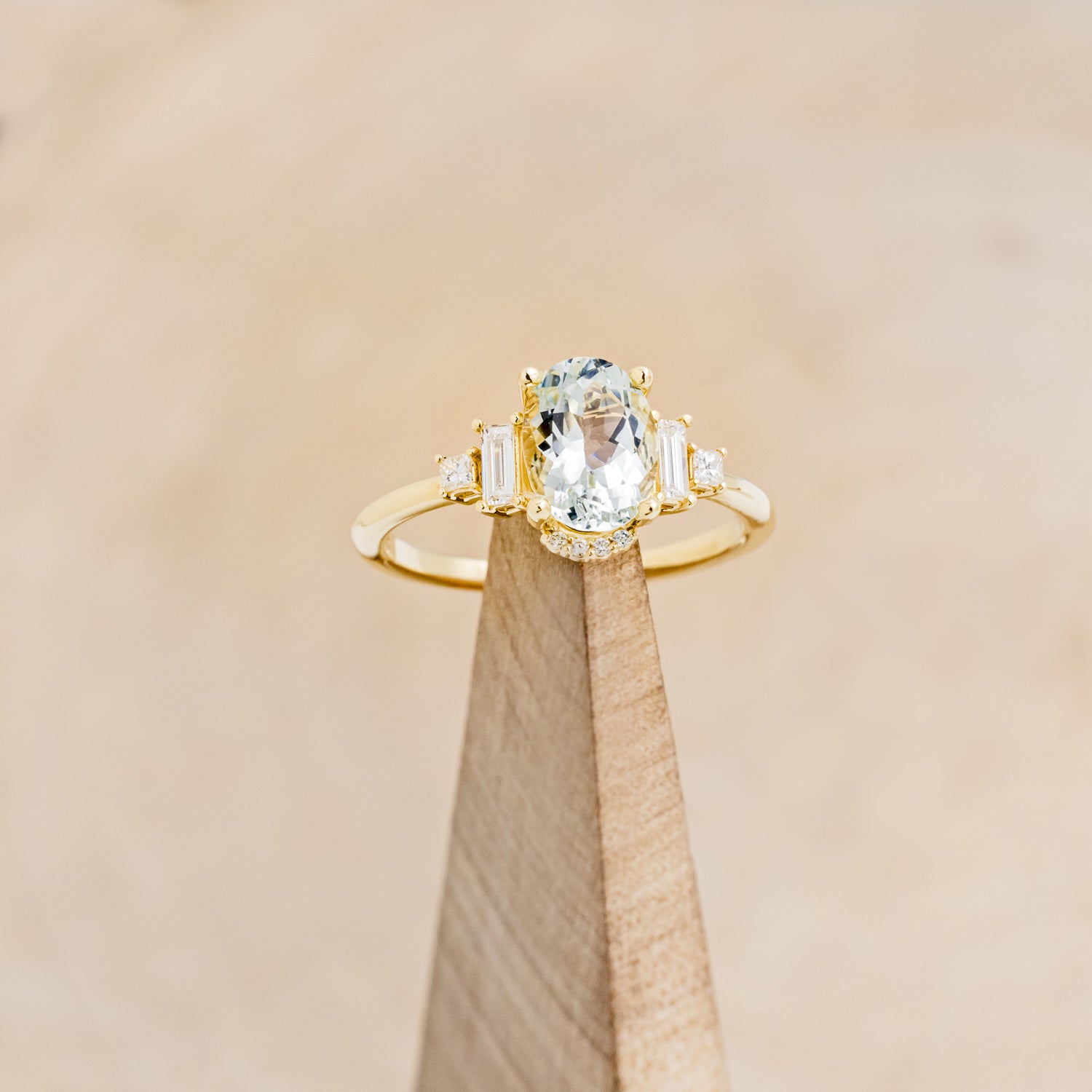 "ORNA" - ENGAGEMENT RING WITH DIAMOND ACCENTS & DIAMOND TRACER - MOUNTING ONLY - SELECT YOUR OWN STONE-18