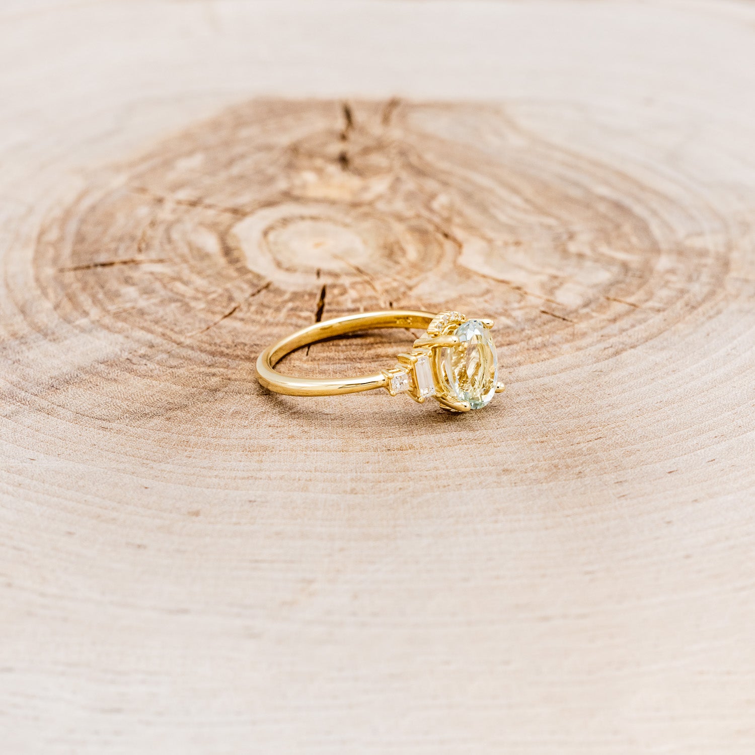 "ORNA" - ENGAGEMENT RING WITH DIAMOND ACCENTS & DIAMOND TRACER - MOUNTING ONLY - SELECT YOUR OWN STONE-19