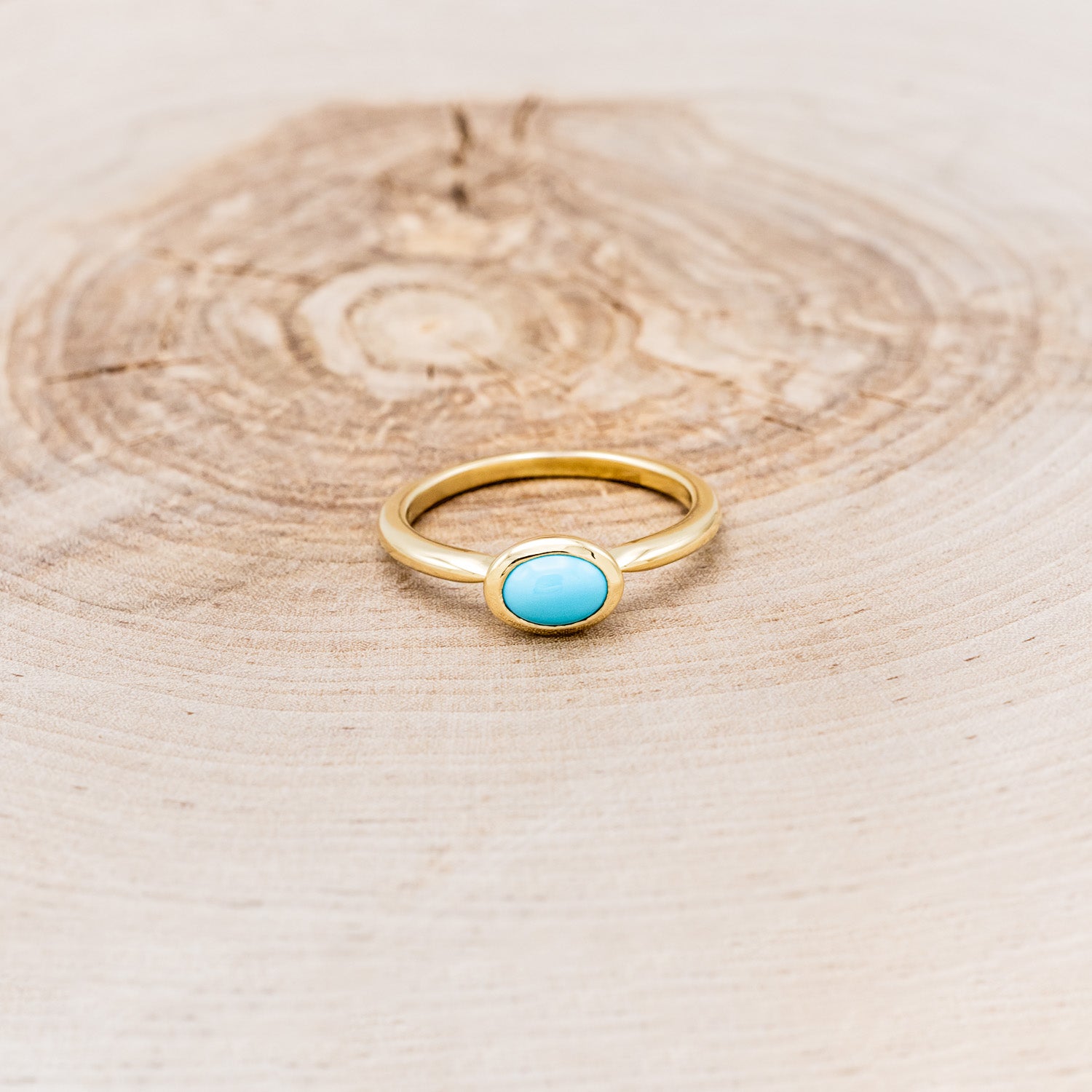 OVAL BLUE BIRD TURQUOISE ENGAGEMENT RING-16
