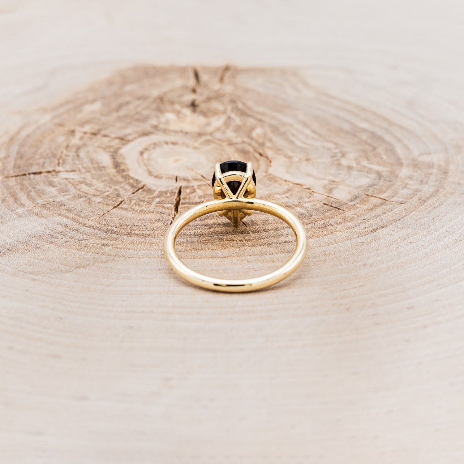 "MAVEN" - CLAW PRONG PEAR-SHAPED SMOKY QUARTZ SOLITAIRE ENGAGEMENT RING-5