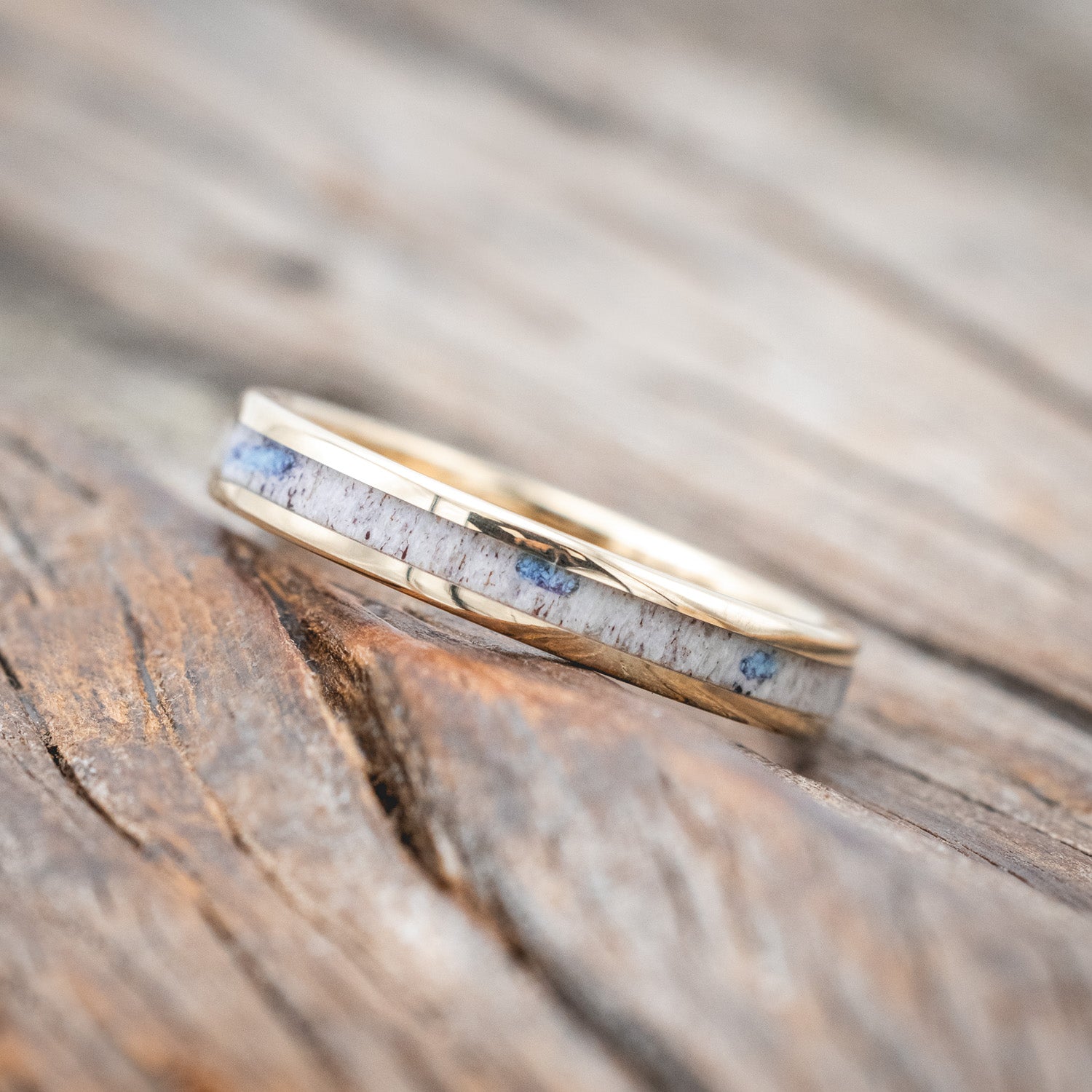 "PERENNA" - ANTLER & TURQUOISE DEPOSITS STACKING BAND-Staghead Designs