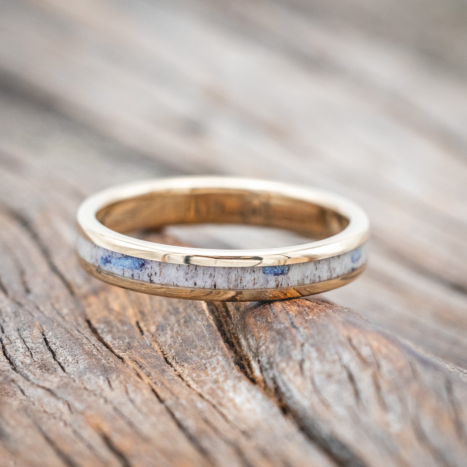 "PERENNA" - ANTLER & TURQUOISE DEPOSITS STACKING BAND-Staghead Designs