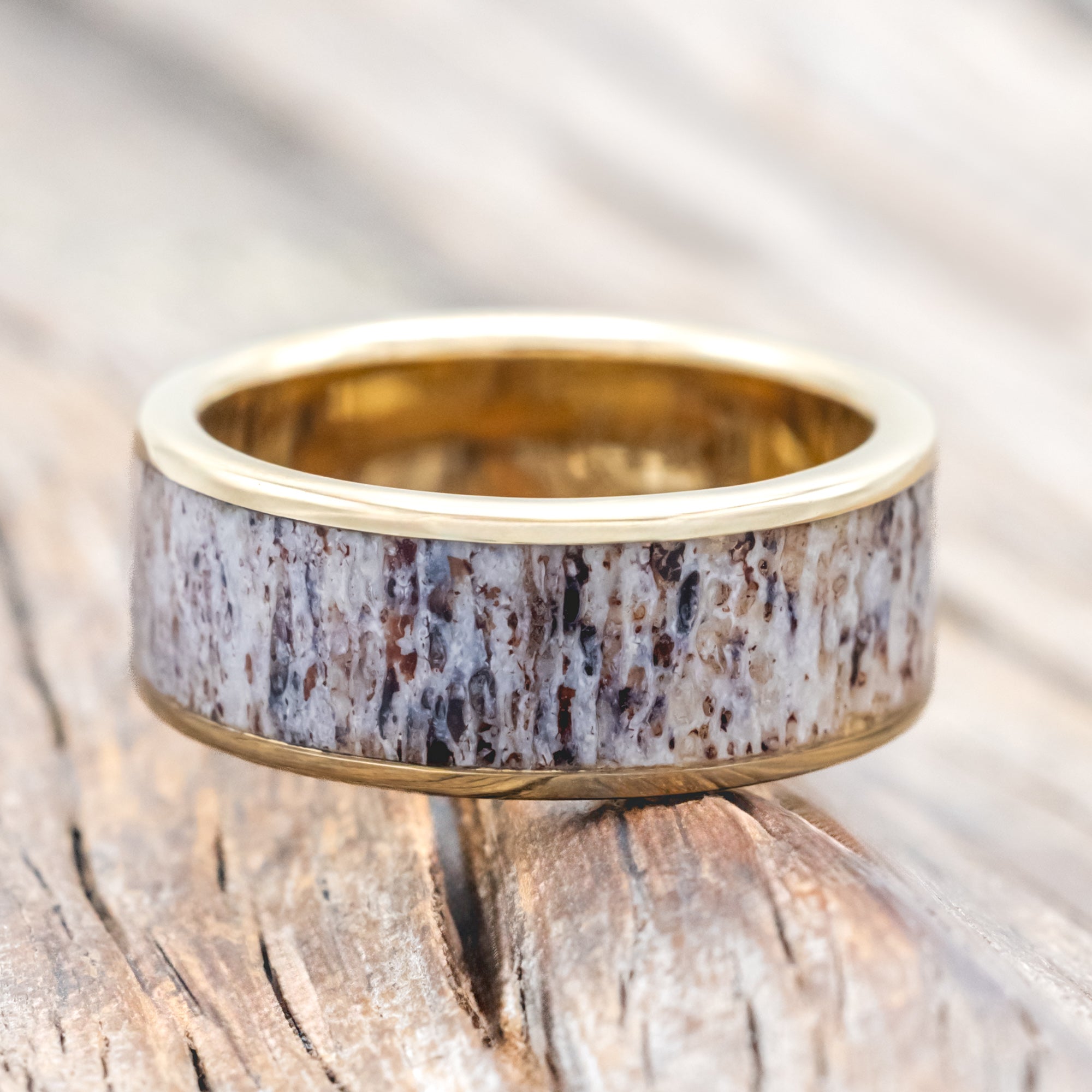 "RAINIER" - MATCHING SET OF ANTLER WEDDING BANDS-Staghead Designs