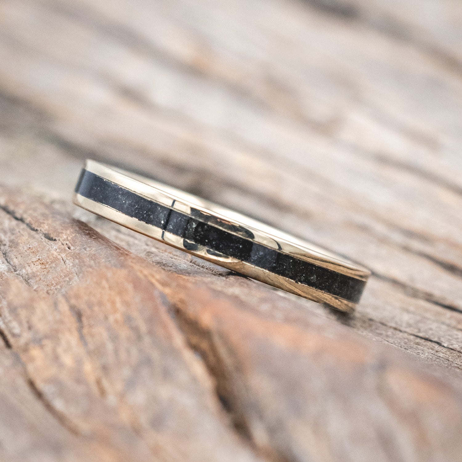 "ETERNA" - PYRITE INLAY STACKING BAND-Staghead Designs