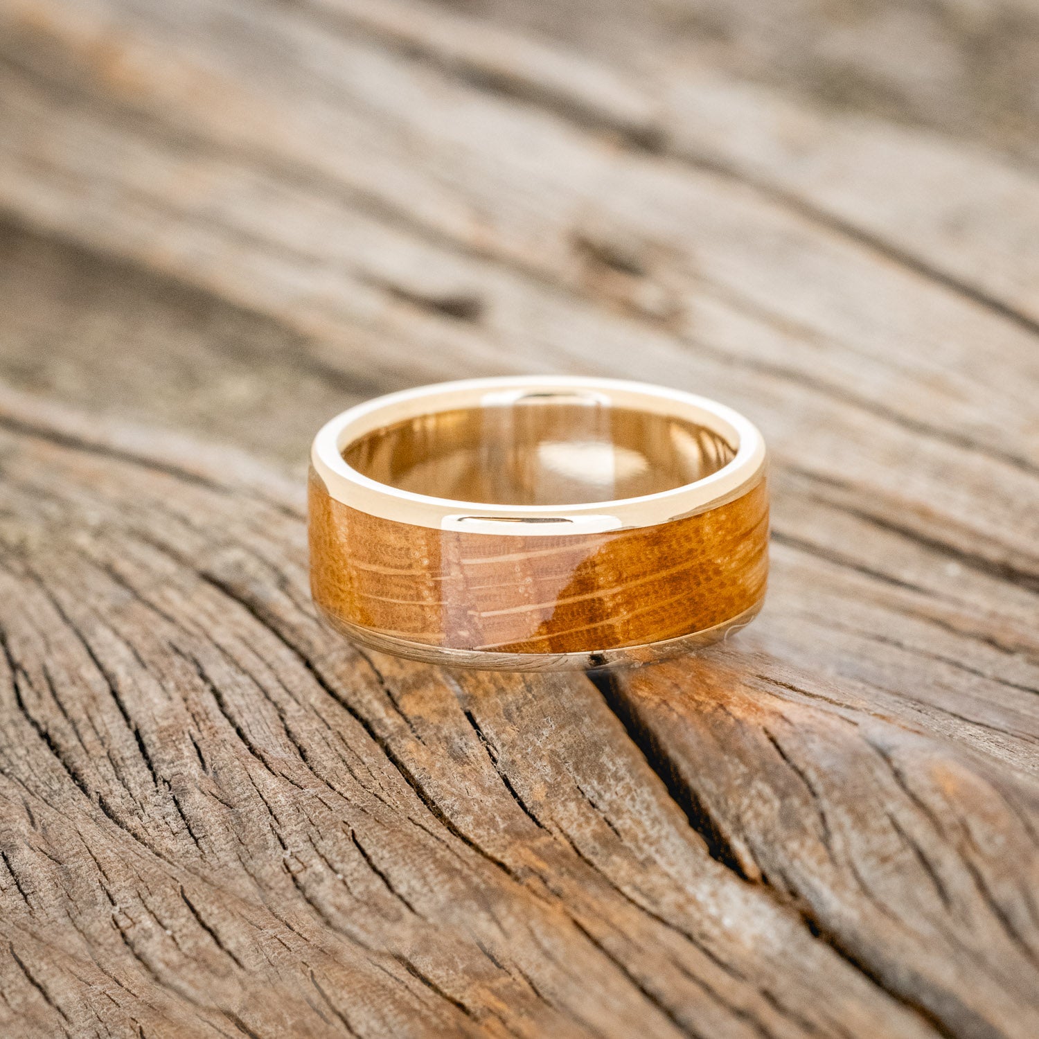 "RAINIER" - WHISKEY BARREL OAK WEDDING RING-13