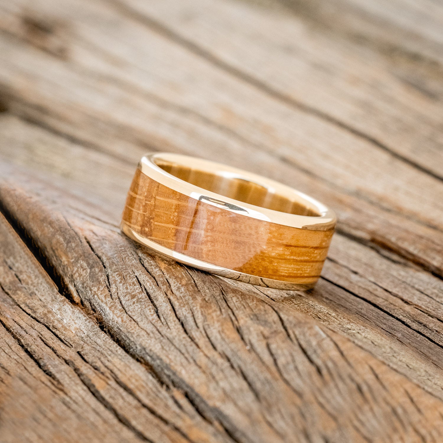 "RAINIER" - WHISKEY BARREL OAK WEDDING RING-12