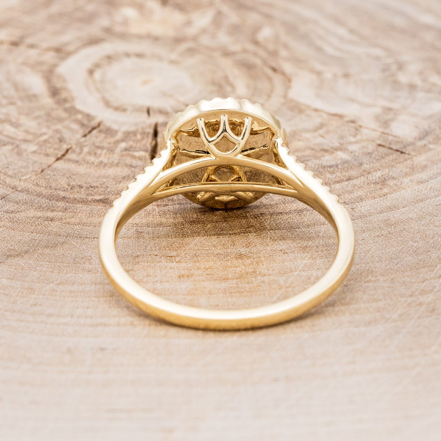 "NOVA" - ROUND CUT TURQUOISE ENGAGEMENT RING WITH DIAMOND HALO & ACCENTS-5