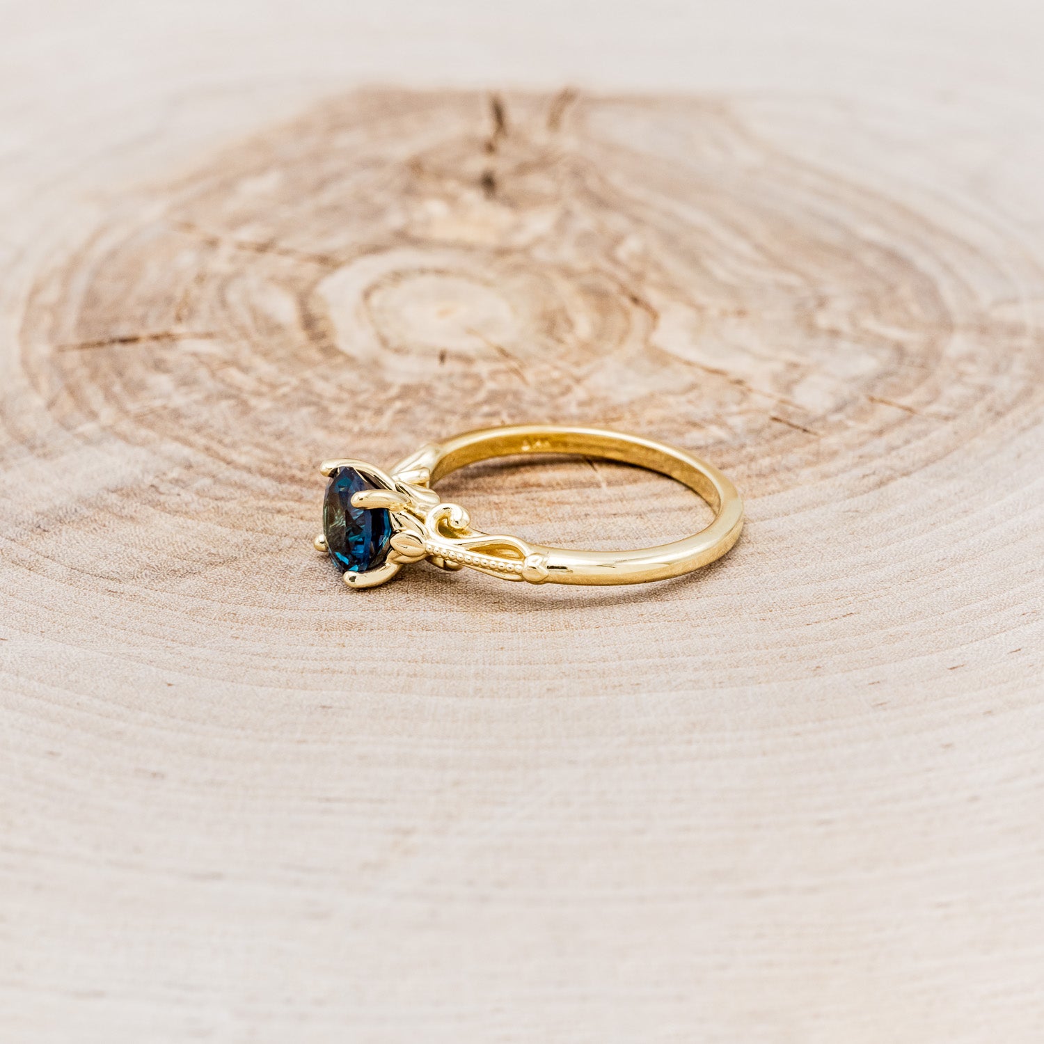 "ROSEMARY" - FLORAL-STYLE ENGAGEMENT RING WITH ROUND CUT LAB-GROWN ALEXANDRITE-3