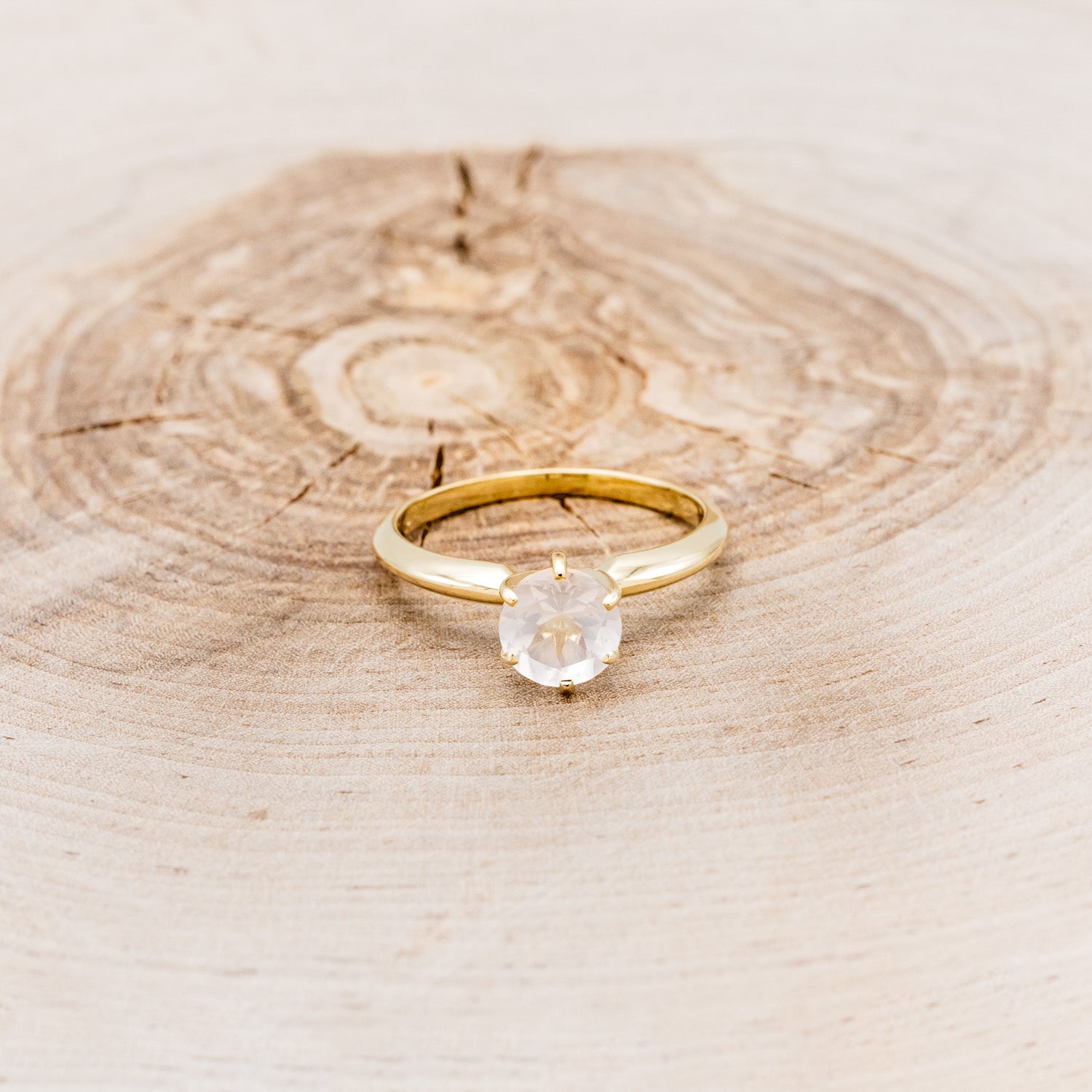 ROUND ROSE QUARTZ SOLITAIRE ENGAGEMENT RING-10