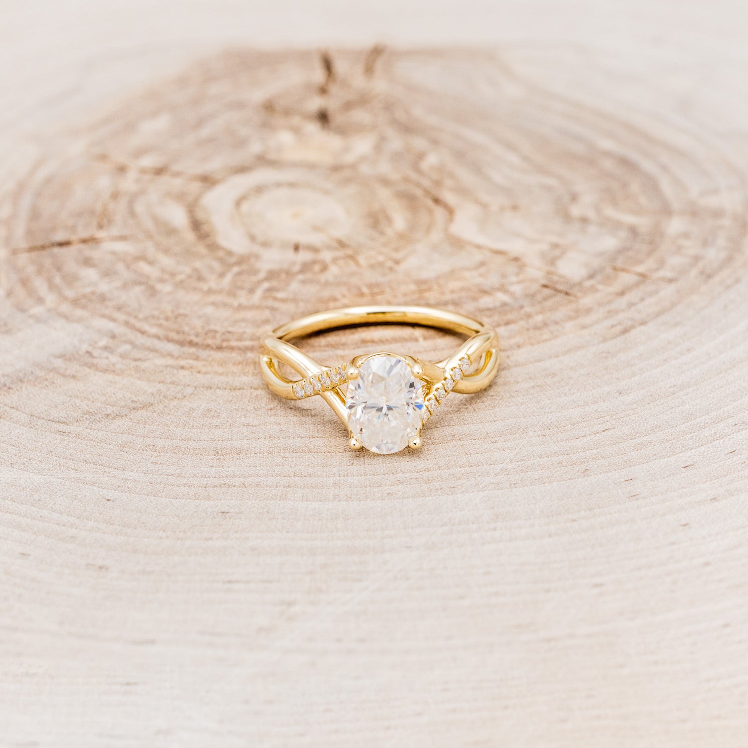 "ROSLYN" - OVAL MOISSANITE ENGAGEMENT RING WITH DIAMOND ACCENTS-16