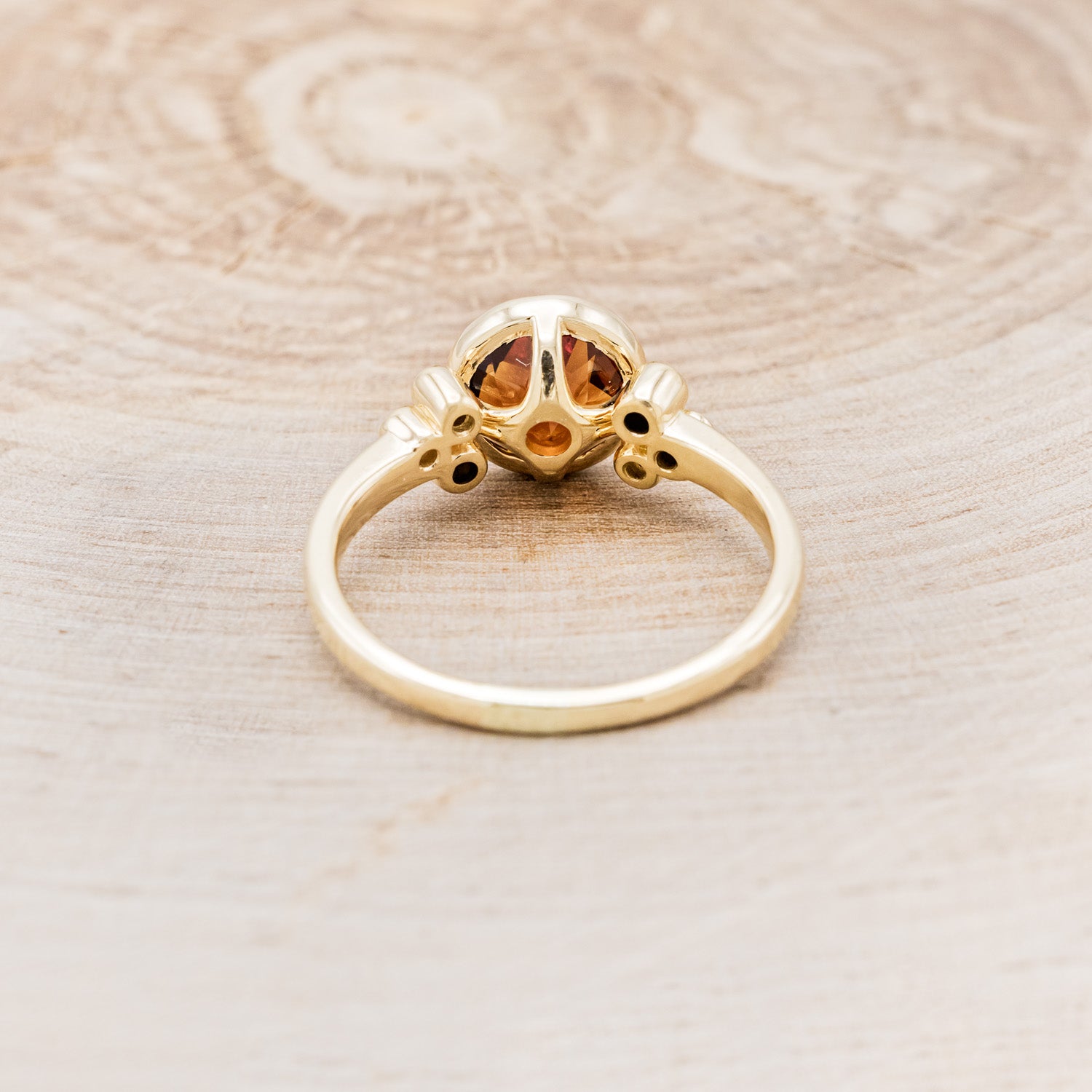 ROUND CUT CITRINE ENGAGEMENT RING WITH DIAMONDS ACCENTS-5