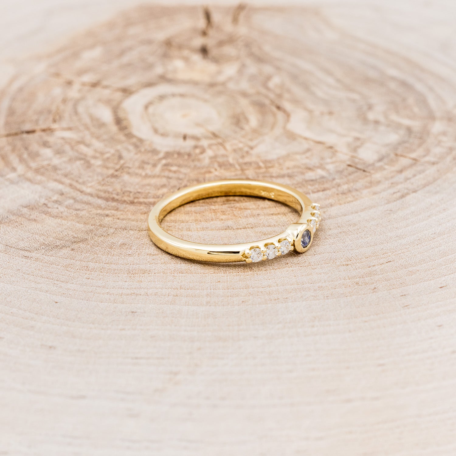 ROUND CUT MOONSTONE STACKING BAND WITH DIAMOND ACCENTS-2