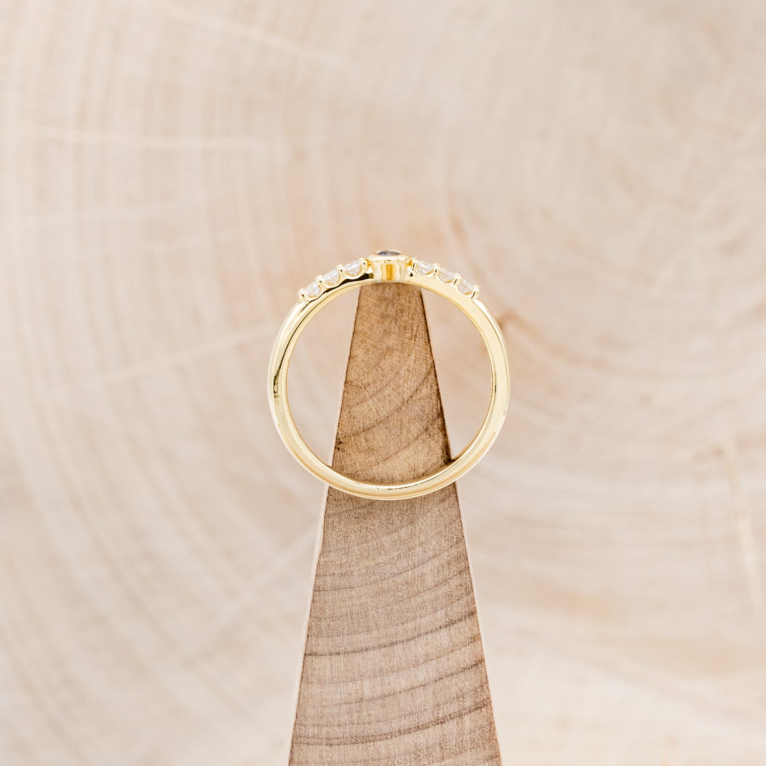 ROUND CUT MOONSTONE STACKING BAND WITH DIAMOND ACCENTS-6