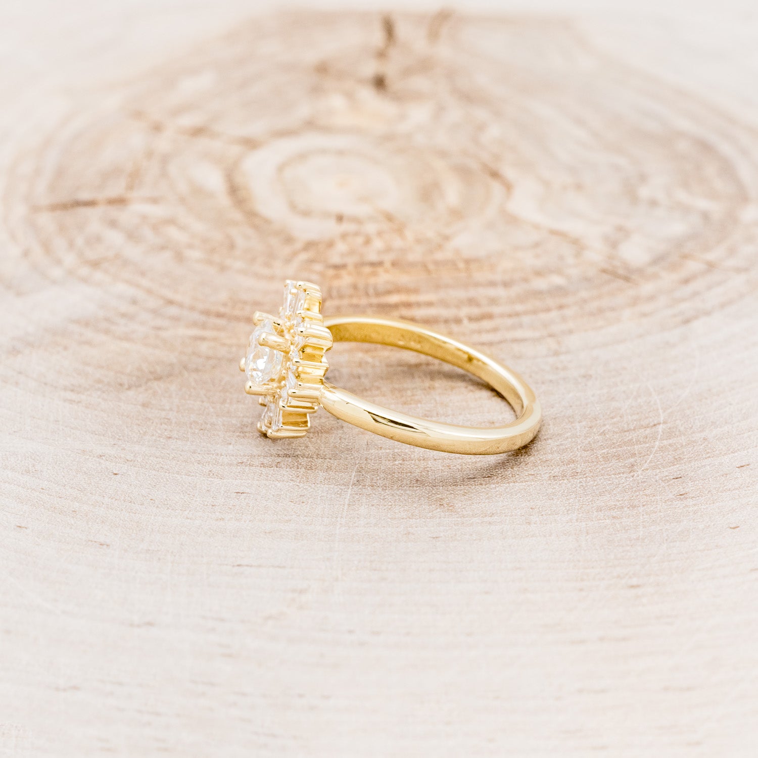 "SEREN" - ROUND CUT MOISSANITE ENGAGEMENT RING WITH DIAMOND HALO-3