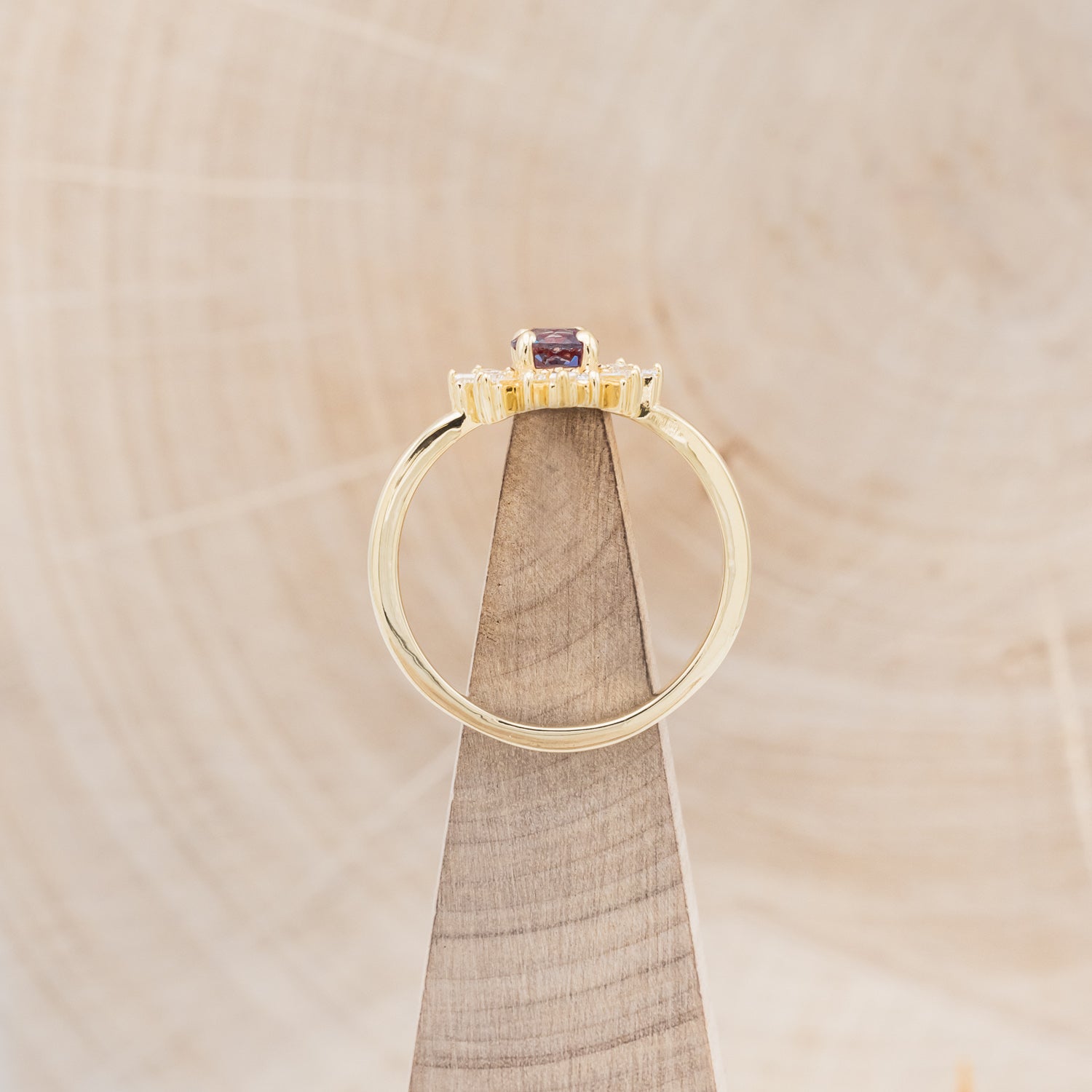 "SEREN" - ROUND CUT LAB-GROWN ALEXANDRITE ENGAGEMENT RING WITH DIAMOND HALO-6